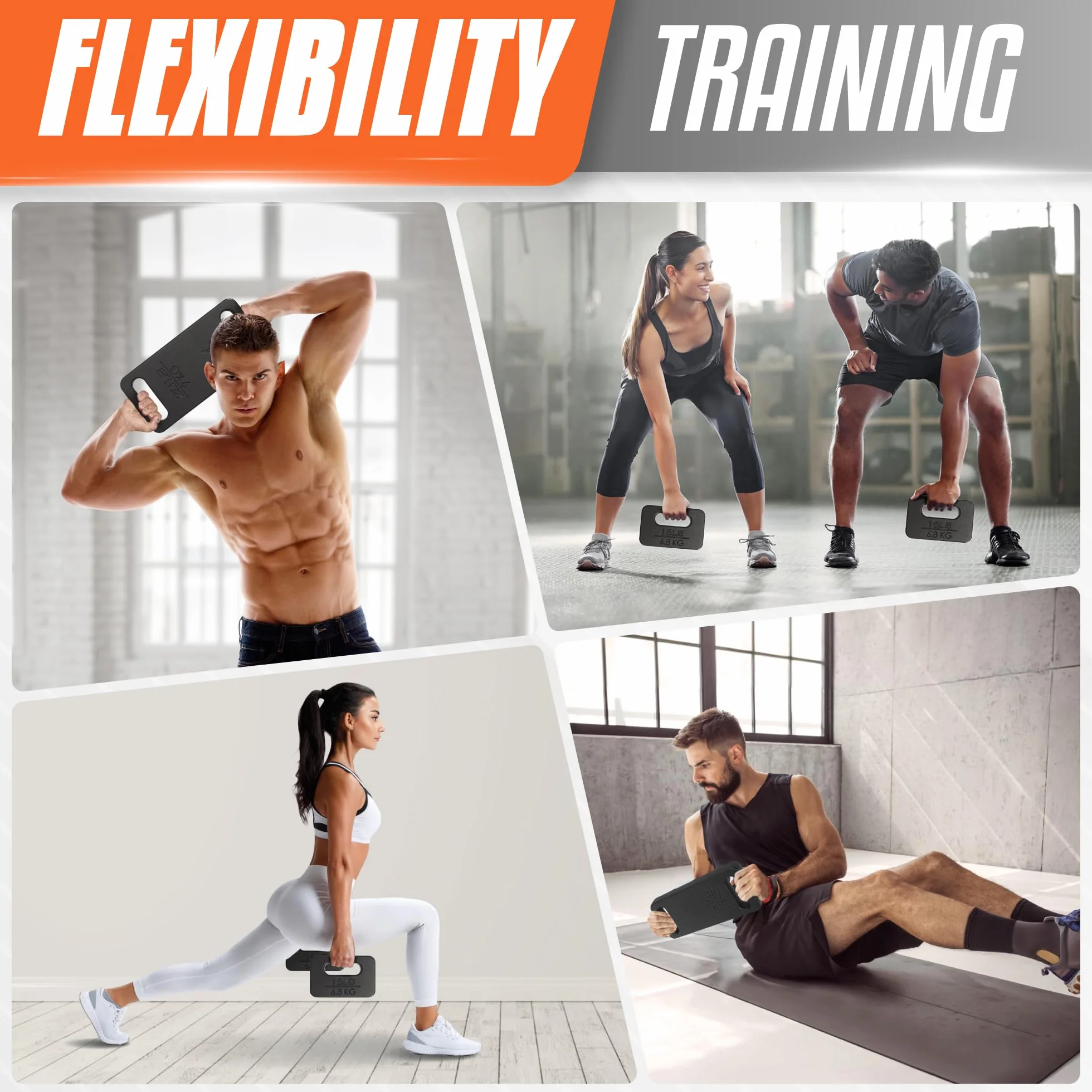 Yes4All Żeliwne talerze obciążające do plecaka – wiele rozmiarów do kołysania, huśtawek, przysiadów, treningu siłowego, treningu fitness i ćwiczeń domowych