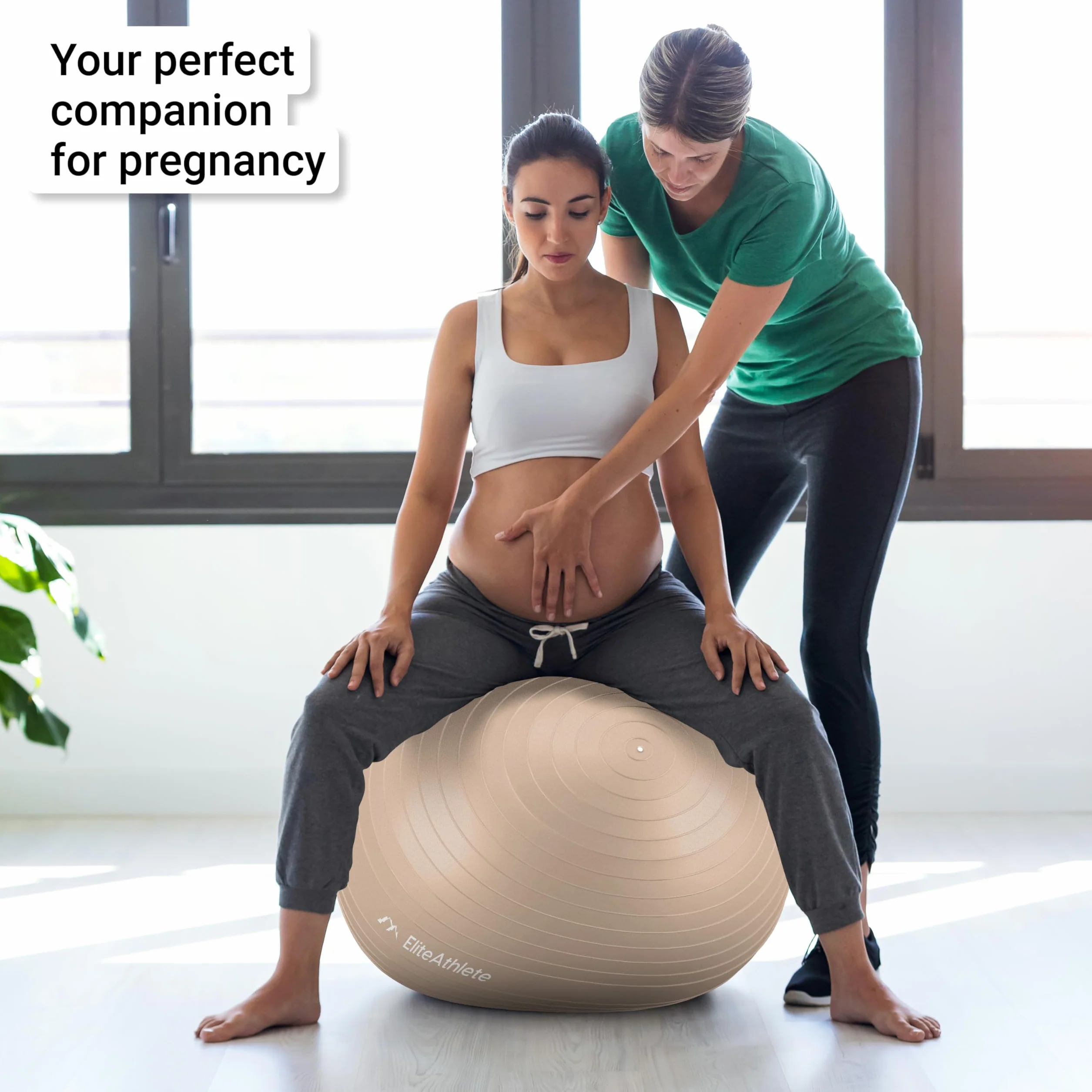 EliteAthlete Ergonomiczna piłka do siedzenia, z systemem zapobiegającym pękaniu, do fitnessu, pilatesu, ciąży, jogi, 65 cm, w zestawie z pompką