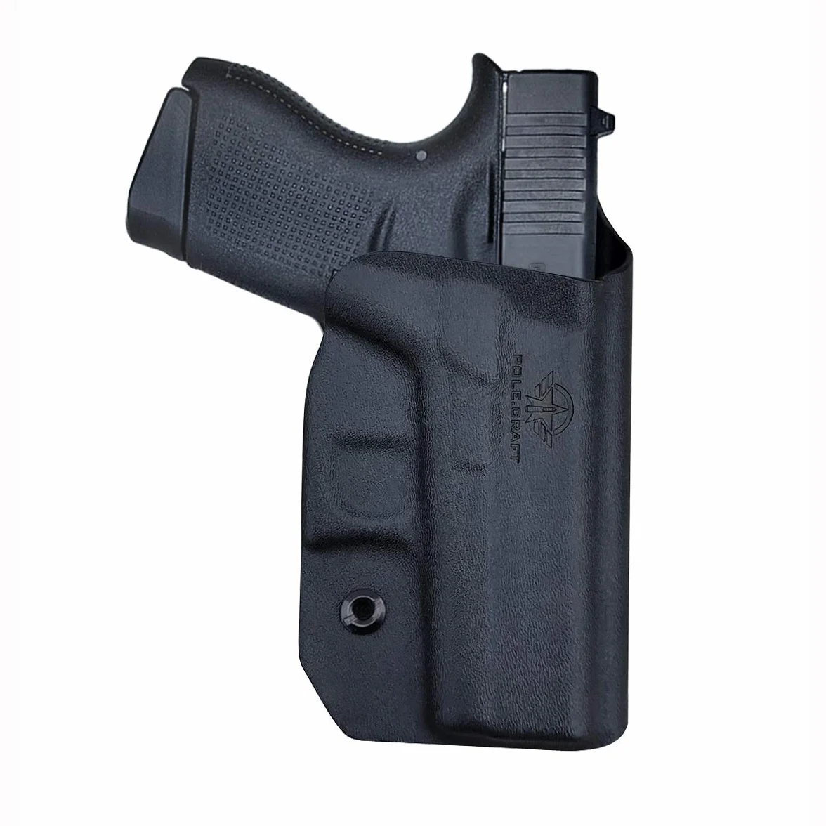 POLE.CRAFT G43x Kabura OWB Kydex do G43/G43X (Gen 3-5) Zewnątrz pasa Carry z Klipsem 1.5-2 cala, Czarny, Prawa Ręka