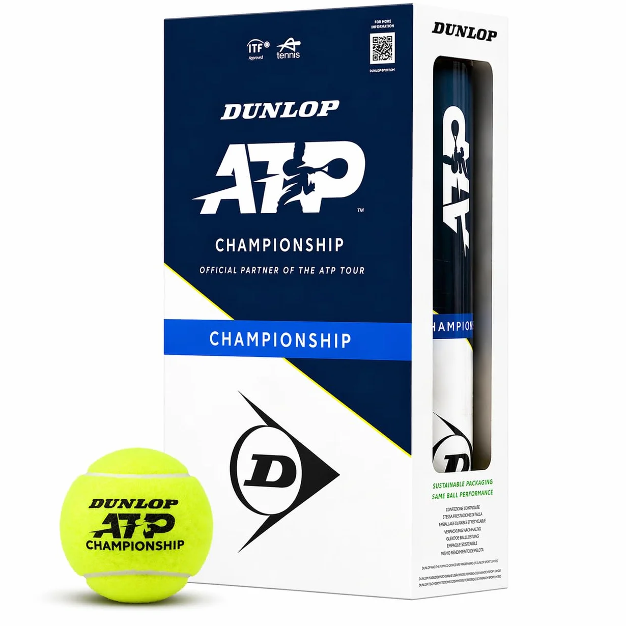 DUNLOP Piłka tenisowa ATP Championship – na piasek, twarde boisko i trawnik (2 x 4 piłki)