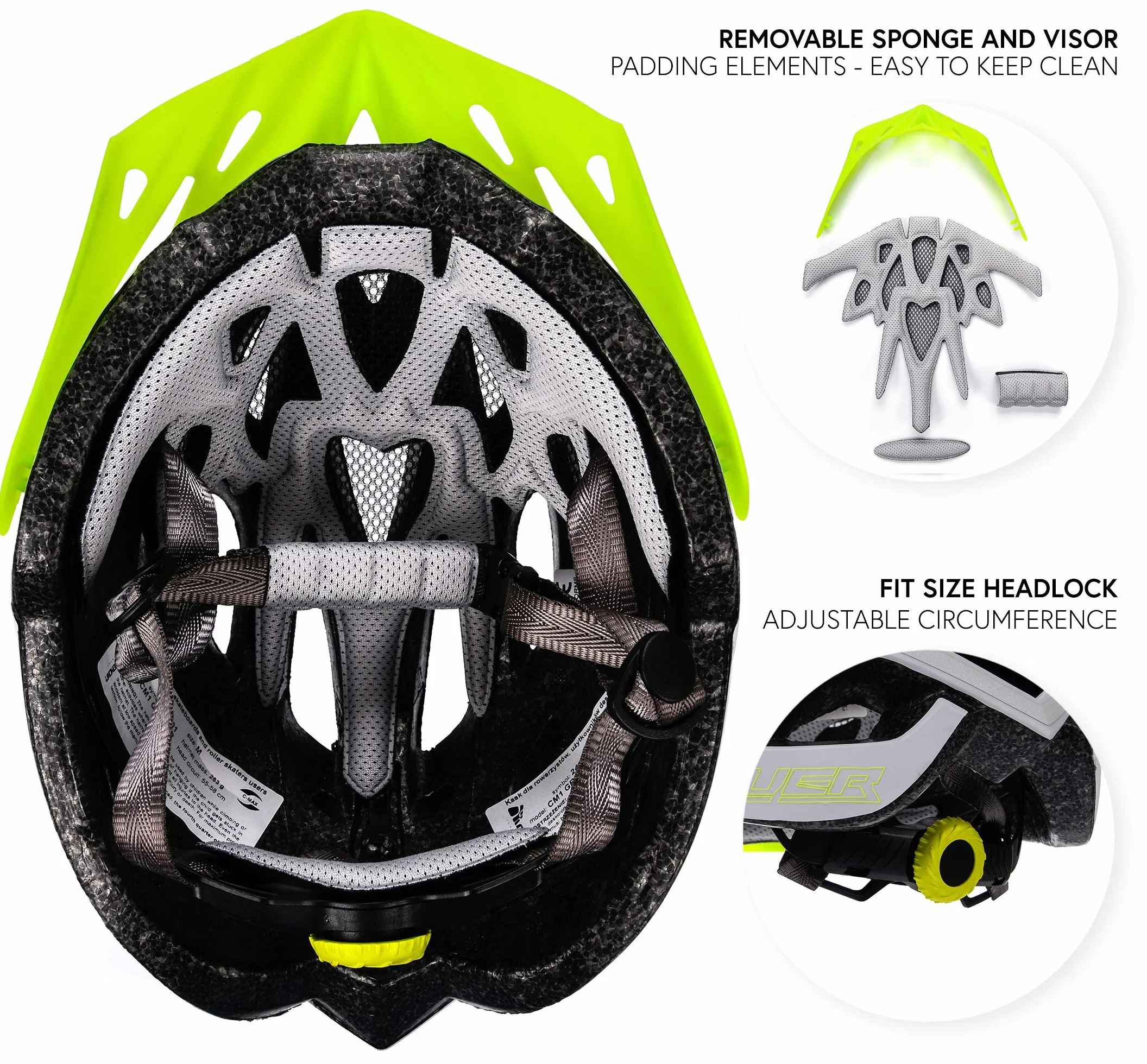 Kask rowerowy Na Rower Kaski rowerowe mtb Damski Męski Ochronny Szosowy do roweru bmx z daszkiem Szosowe Miejski Helmet Męskie Damskie oraz Czarny Biały Kolor Jak dobrać wygodny kask Meteor Gruver