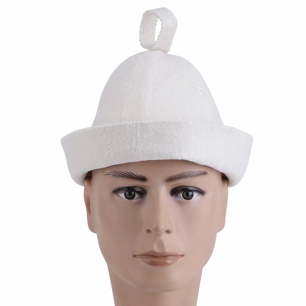 Kapelusz do Sauny Czapka Filcowa 100% Wełniana Biała 22 cm