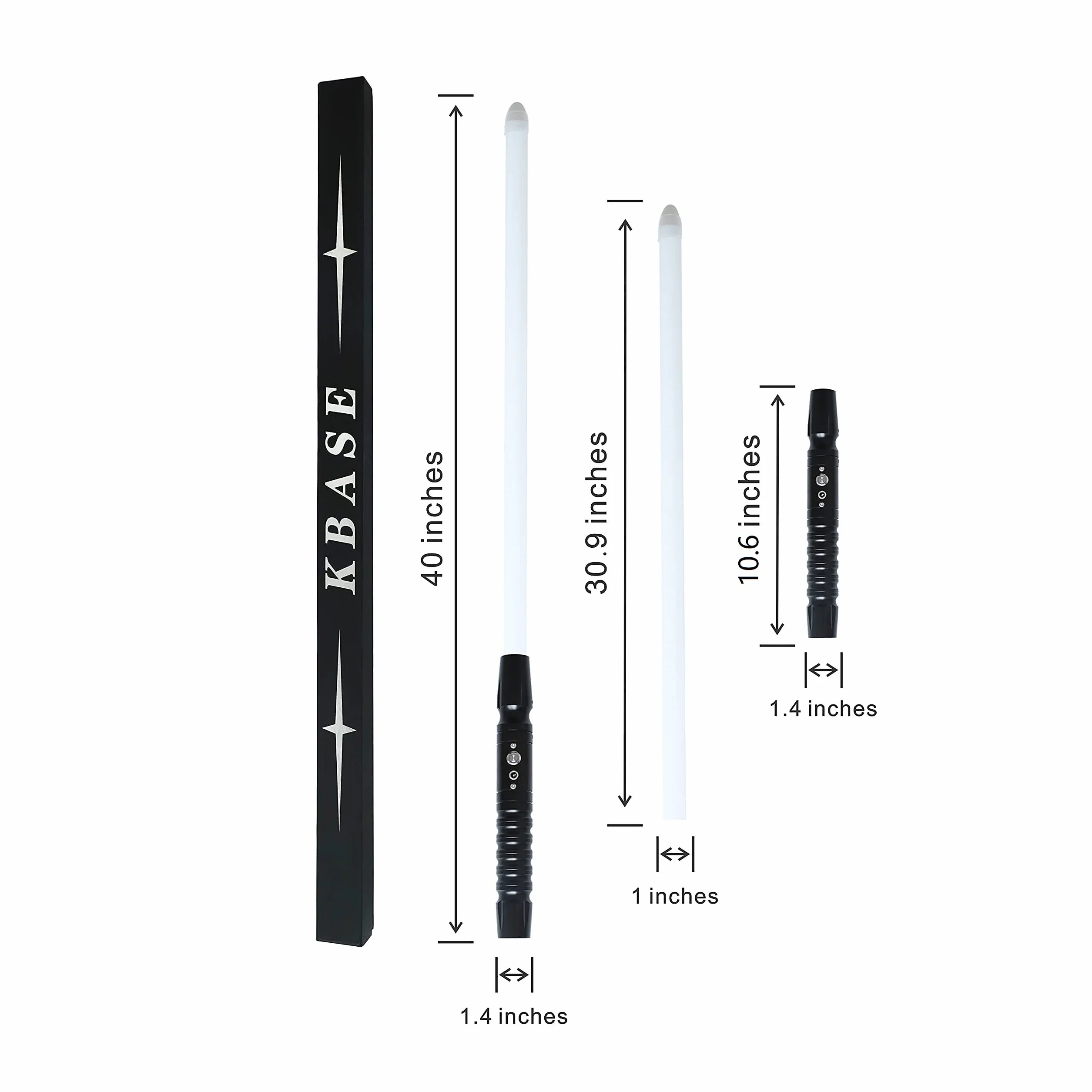 KBASE Miecz świetlny Force FX Pro, metalowy uchwyt, RGB, LED, nieskończone kolory, 7 efektów dźwiękowych, realistyczny miecz laserowy dla dorosłych/dzieci