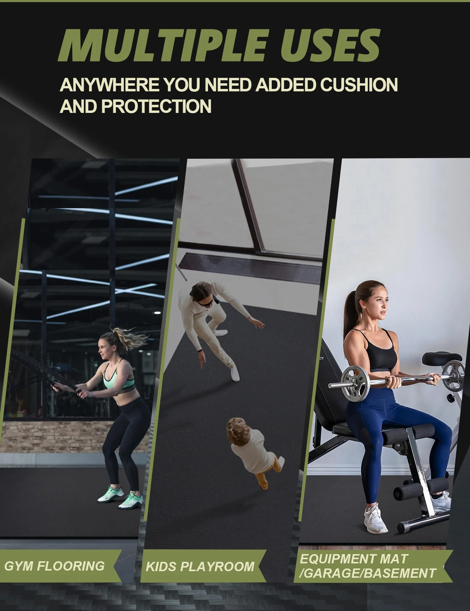 innhom Mata ochronna na podłogę sprzęt fitness 243 x 152 x 0,7 cm mata sportowa mata fitness antypoślizgowa