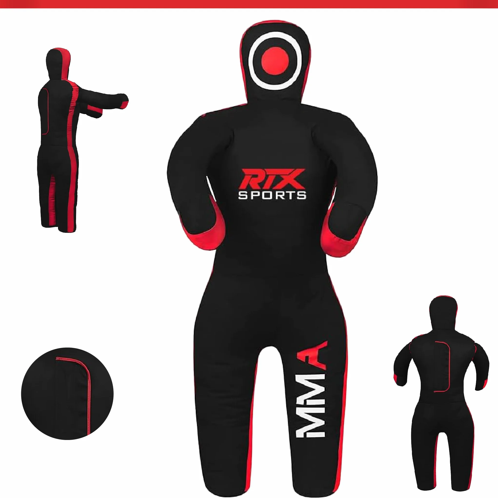 RTX Kids MMA Judo Grappling Dummy - Punch Bag for Brazilian BJJ Jiu Jitsu, Wrestling, MMA Training Canvas Unfilled 47"