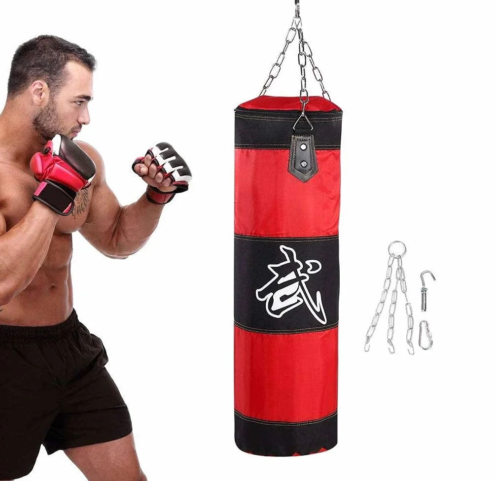 Worek bokserski Muay Thai treningowy 80 cm niewypełniony