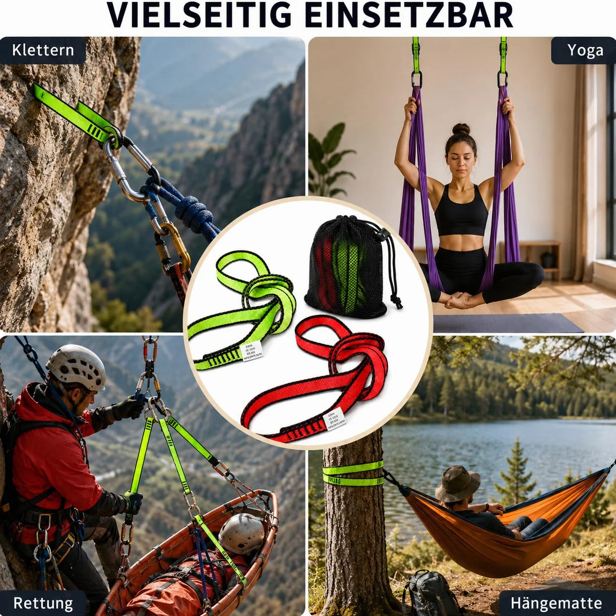 LETTO & TAILOR Zestaw 2 pętli do wspinaczki 23 kN 19 mm nylonowe