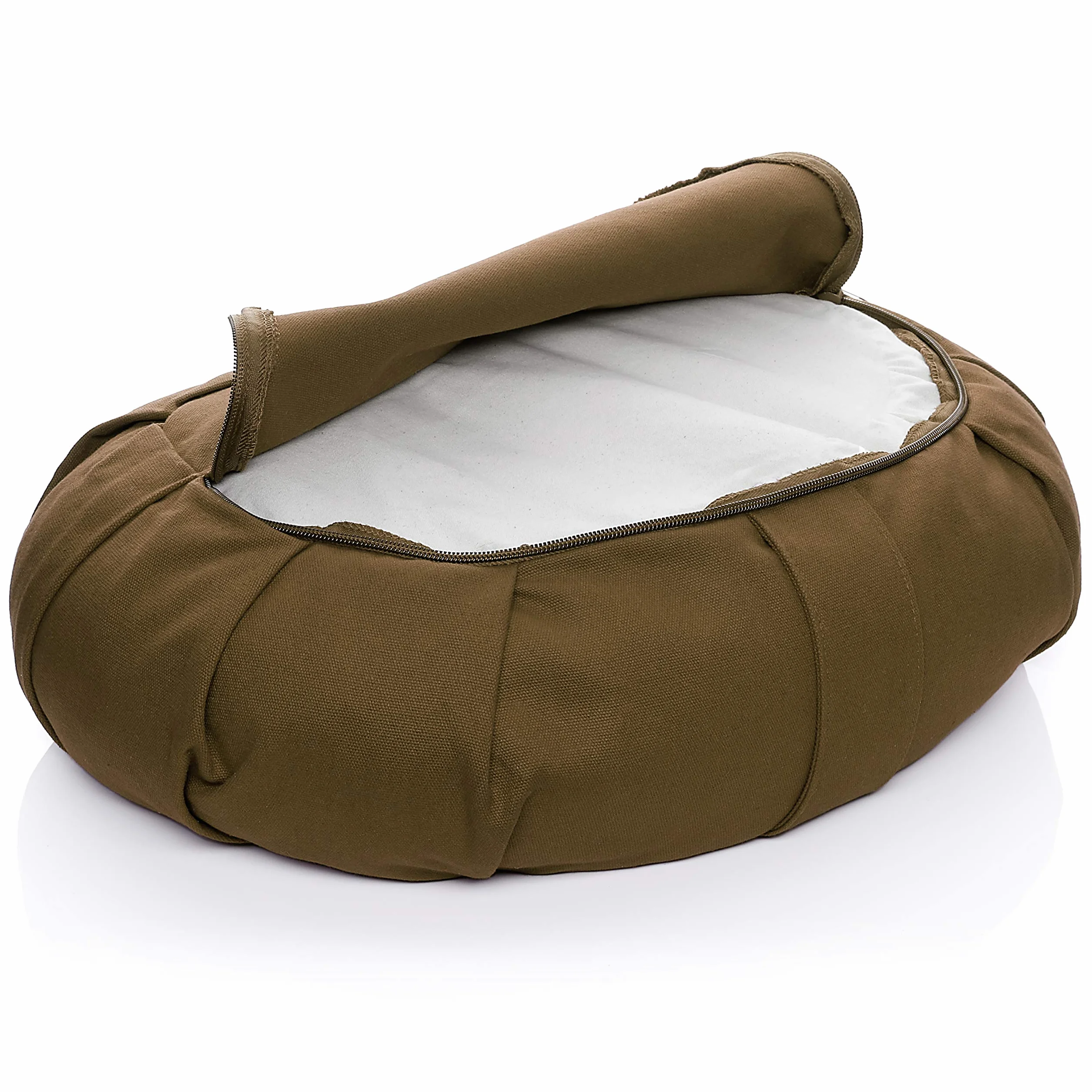 BODYMATE – poduszka do jogi w kształcie półksiężyca, dł. 42 cm, szer. 30 cm, wys. 15 cm, z wypełnieniem z ziaren gryki, poszewka do prania w pralce, 100% extra grubej bawełny, do medytacji i siedzenia