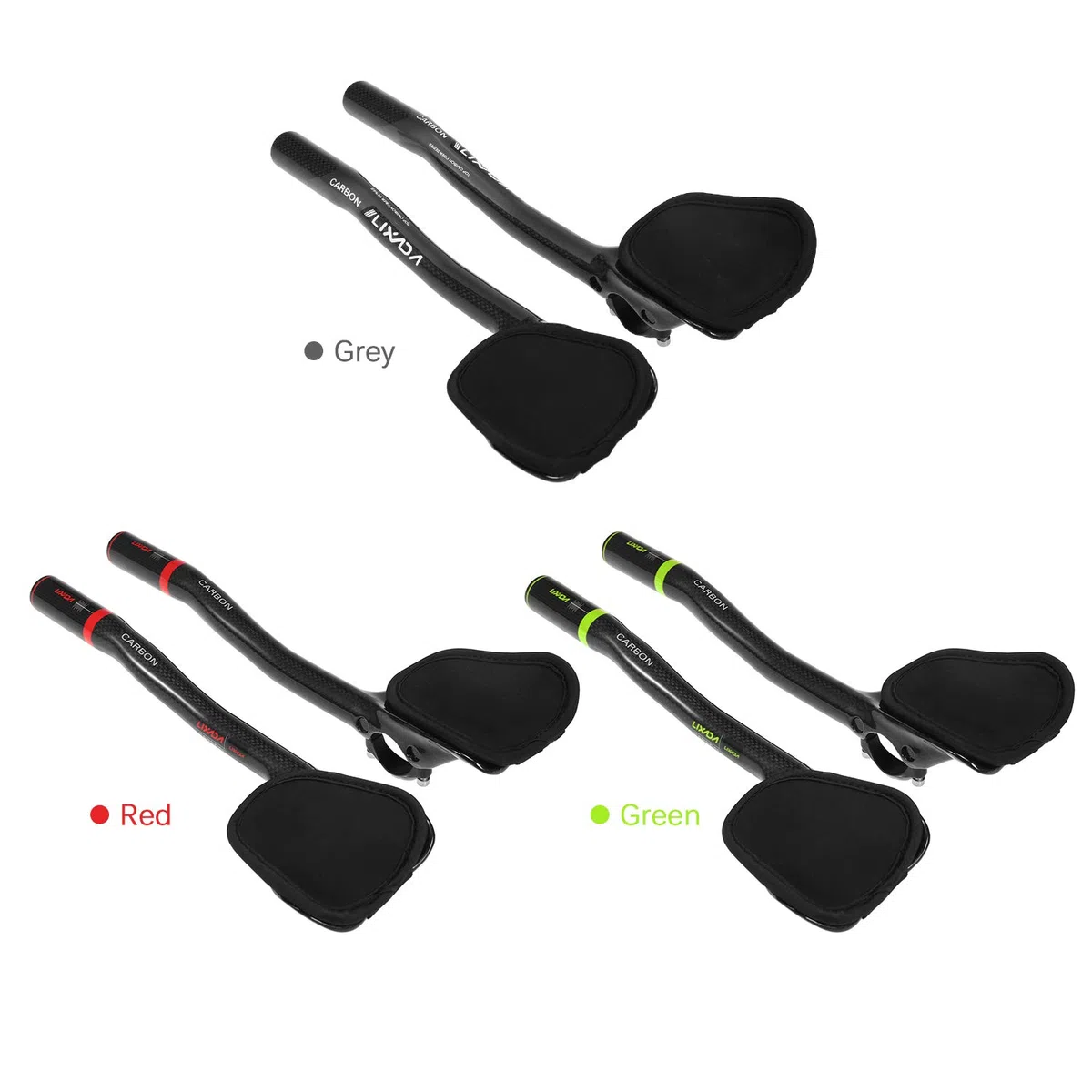 Kierownica rowerowa TT Aerobar z włókna węglowego 31,8 mm do jazdy na czas i triathlonu z wyjmowanymi podłokietnikami z gąbki - czerwony
