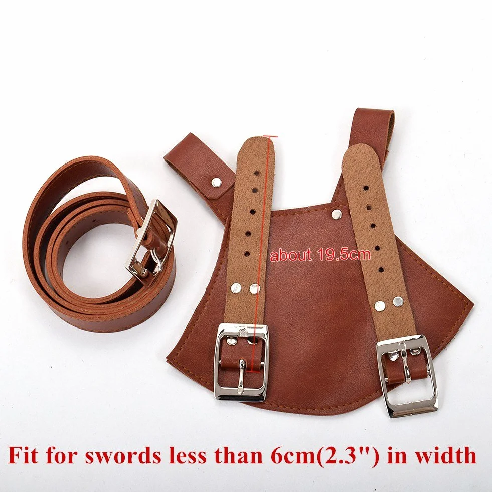 BLESSUME Średniowieczny uchwyt na miecz z paskiem do LARP Cosplay, Sword żaba na miecz (brązowy 2)