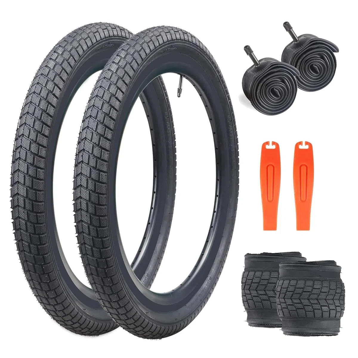 ZUKKA 2-pak 20 x 2.125 opona rowerowa dla dzieci, 2 sztuki, 20 cali, wentyl AV48 mm, 20 x 2,125, opony rowerowe i dętka