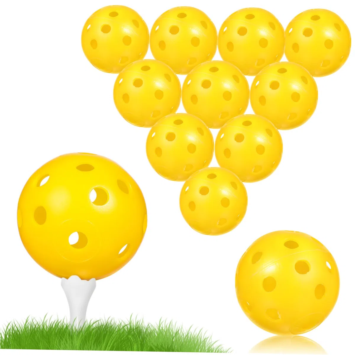 POPETPOP 3 Zestawy Piłka Treningowa Do Golfa Szczotka Do Golfa Imadła Piłki Golfowe Piłka Koszulka Golfowa Makaron Z Piłkami Golfowymi Uchwyt Na Piłeczki Golfowe Plastikowy Yellow Szt.*3