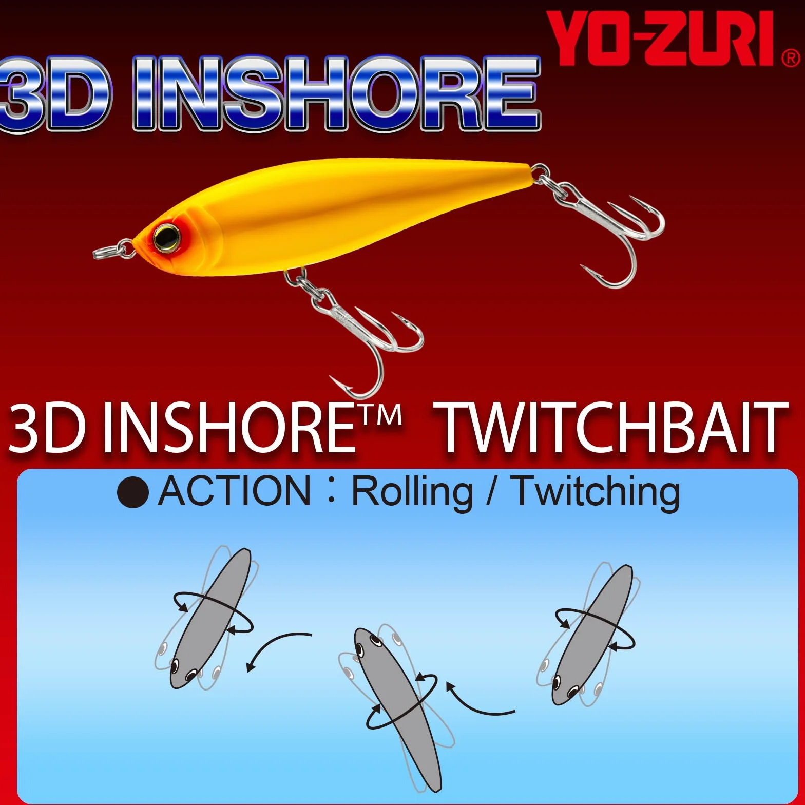 Yo-Zuri 3D przybrzeżna przynęta tonąca 2 mm