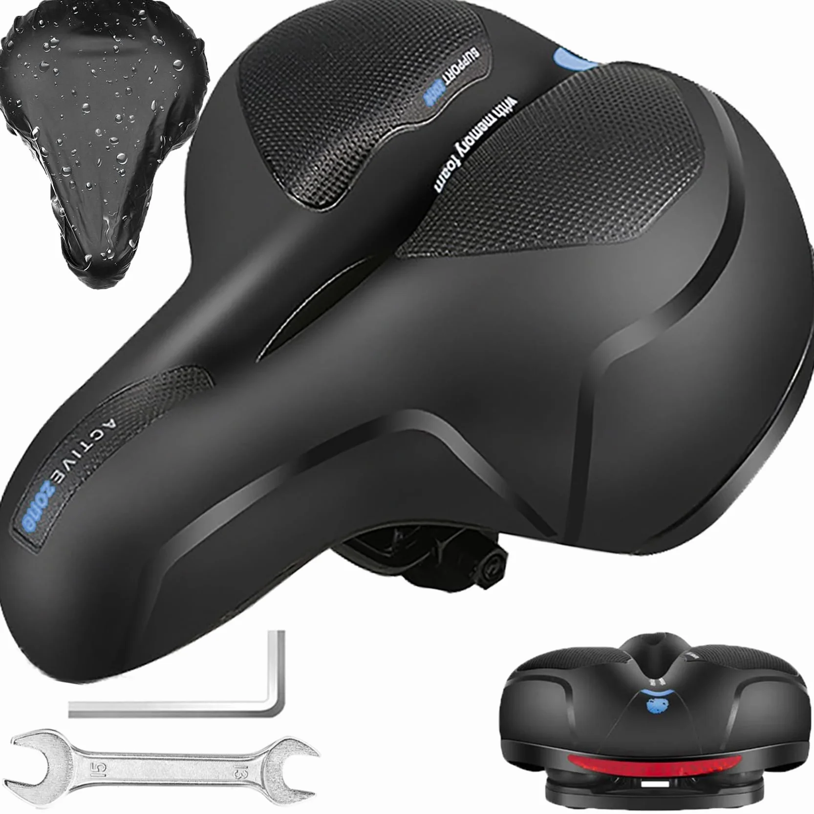 Wygodne Siodełko Rowerowe z Podwójną Sprężyną, Ergonomiczne, do Roweru Górskiego/Składanego