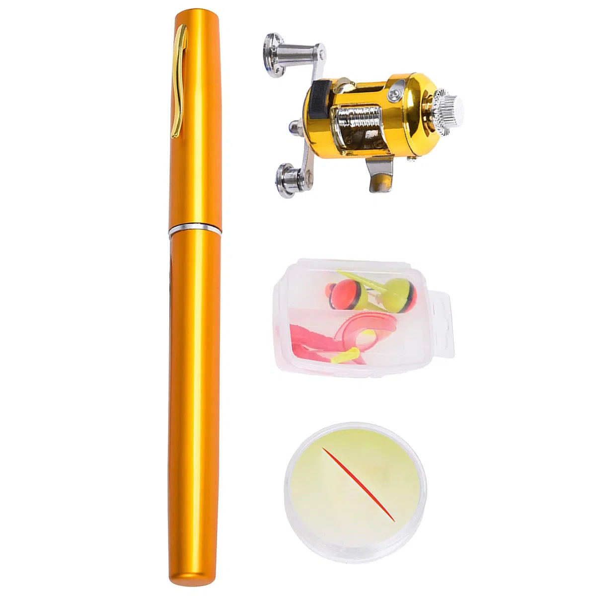 Pocket Rod, długopis wędkarski, długopis wędkarski, długopis i kołowrotek Combo kieszonkowy wędkowanie, długopis wędkarski, mały fishing na urodziny, wakacje, inne specjalne okazje,