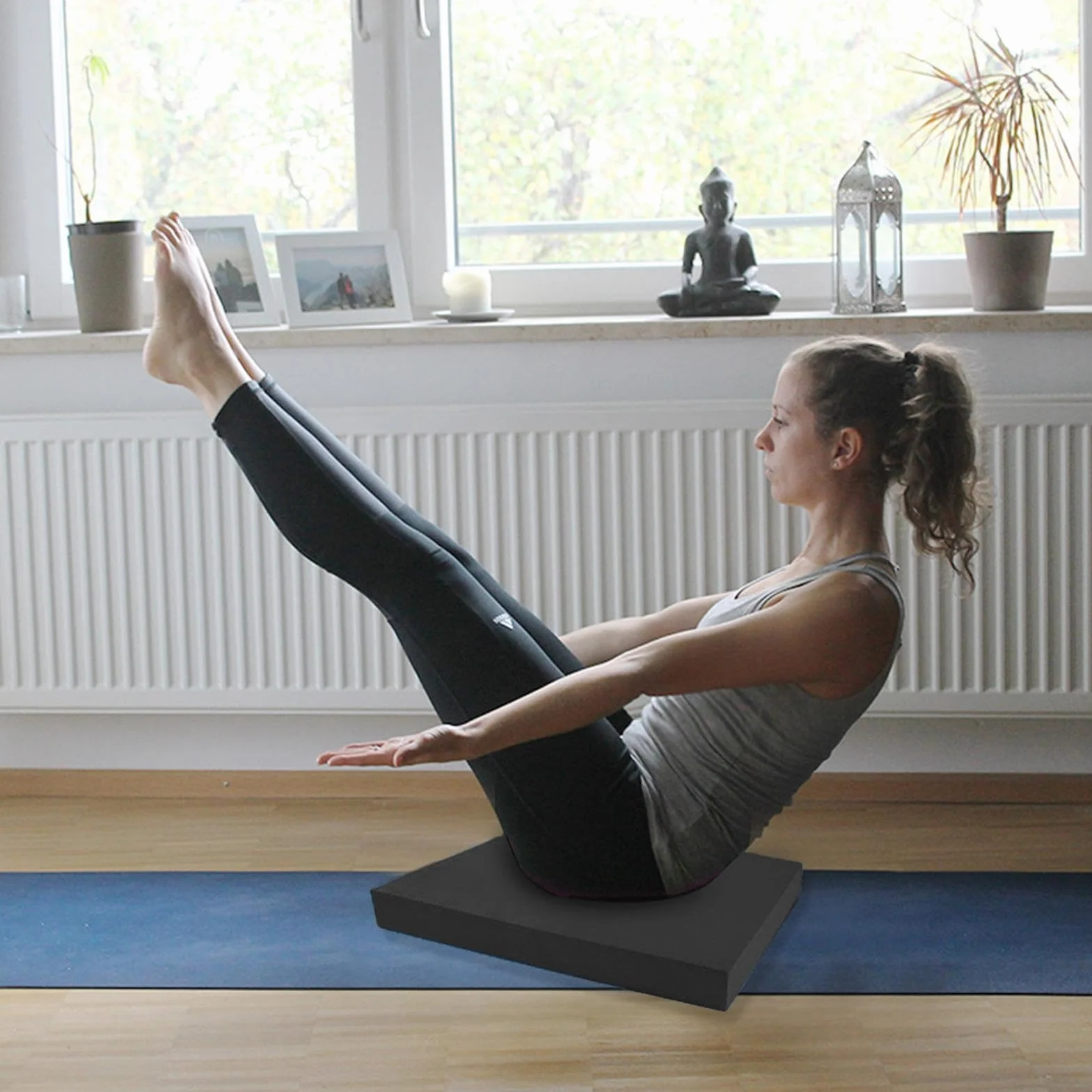 Balance Foam Pad Large Stability Cushioned Mat Non-Slip Exercise Trainer 15.74 inches Soft Knee Support Cushion Workout Accessory for Fitness Yoga Home Gym