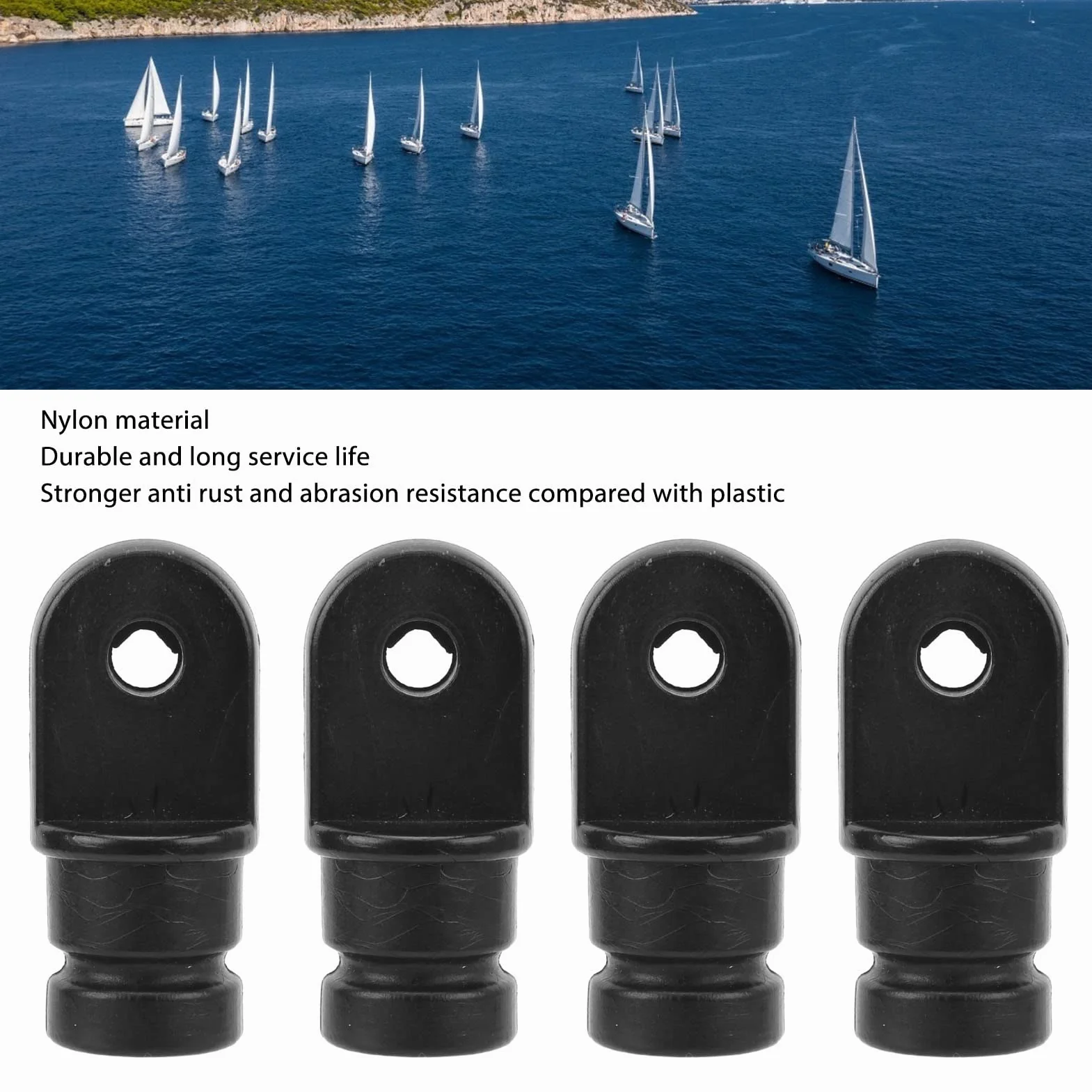 4 szt. Bimini Top Fit Nylon Eye End Top Bimini Top Osłona osprzętu do łodzi morskiej Używana do kajaków, kajaków i łodzi morskich, pasująca do większości standardowych konstrukcji