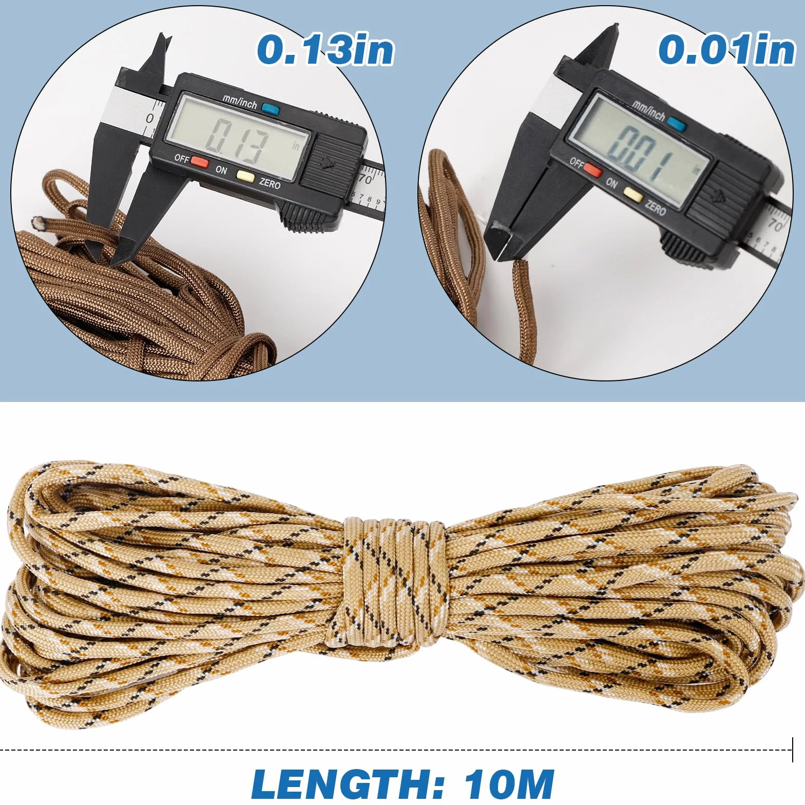 Linka spadochronowa Paracord nylonowa 4 mm 7 żył 5 kolorów 10 m 5 sztuk