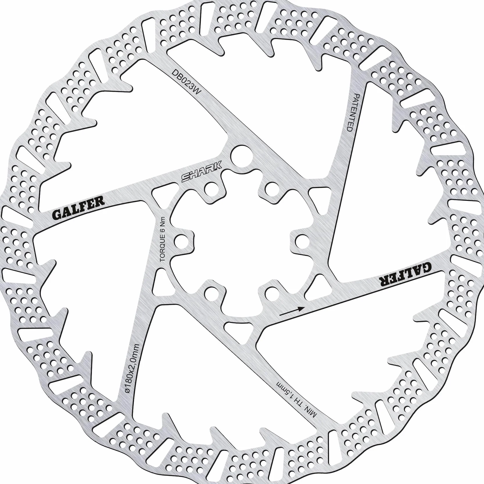 Tarcza hamulcowa GALFER MTB SHARK Ø180X2 MM