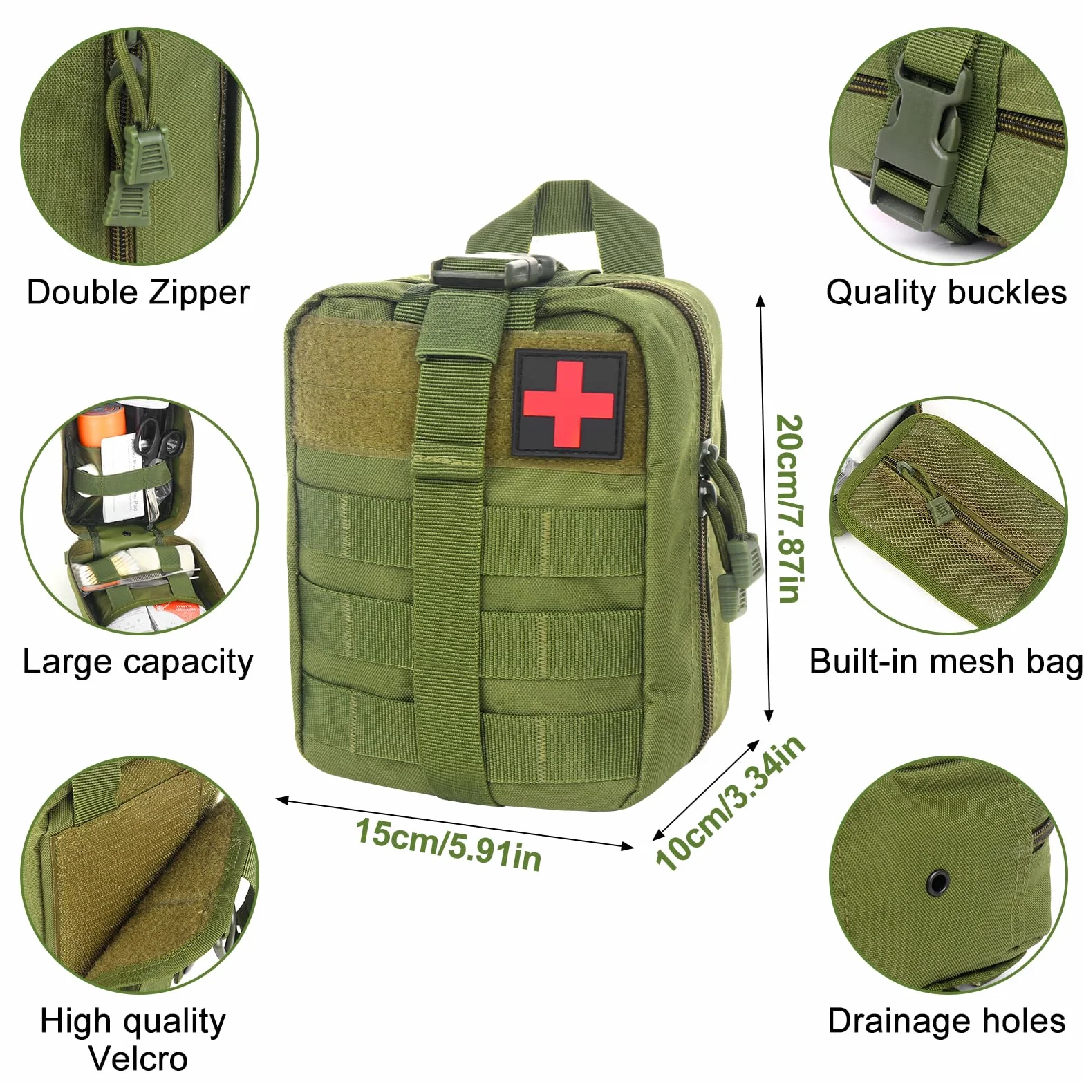 Zestaw pierwszej pomocy Outdoor, 46 sztuk First Aid Kit Military, Zestaw pierwszej pomocy Trauma Set, Zestaw survivalowy First Aid Kit, Medyczna torba taktyczna, na outdoor camping, polowanie