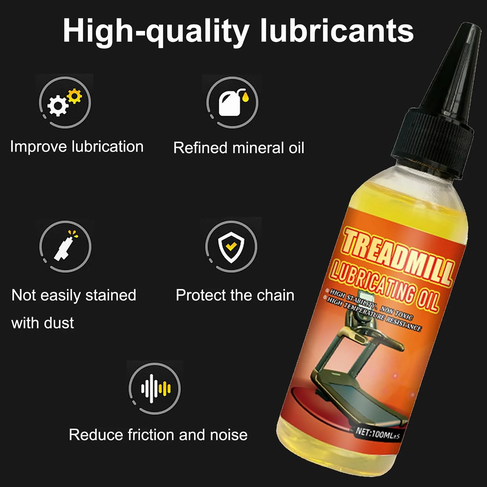 2 maty do biegania lubrykanty 100 ml, premium lubrykant do biegania, sportowe smary o wysokiej temperaturze, redukujące hałas i tarcie, kompatybilne z większością urządzeń