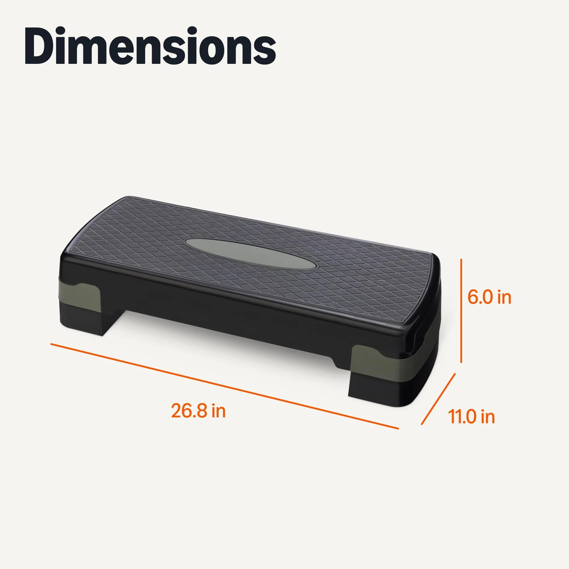 Amazon Basics Stepper do aerobiku, regulowany stepper treningowy do domu, 68,58cm, czarny/szary
