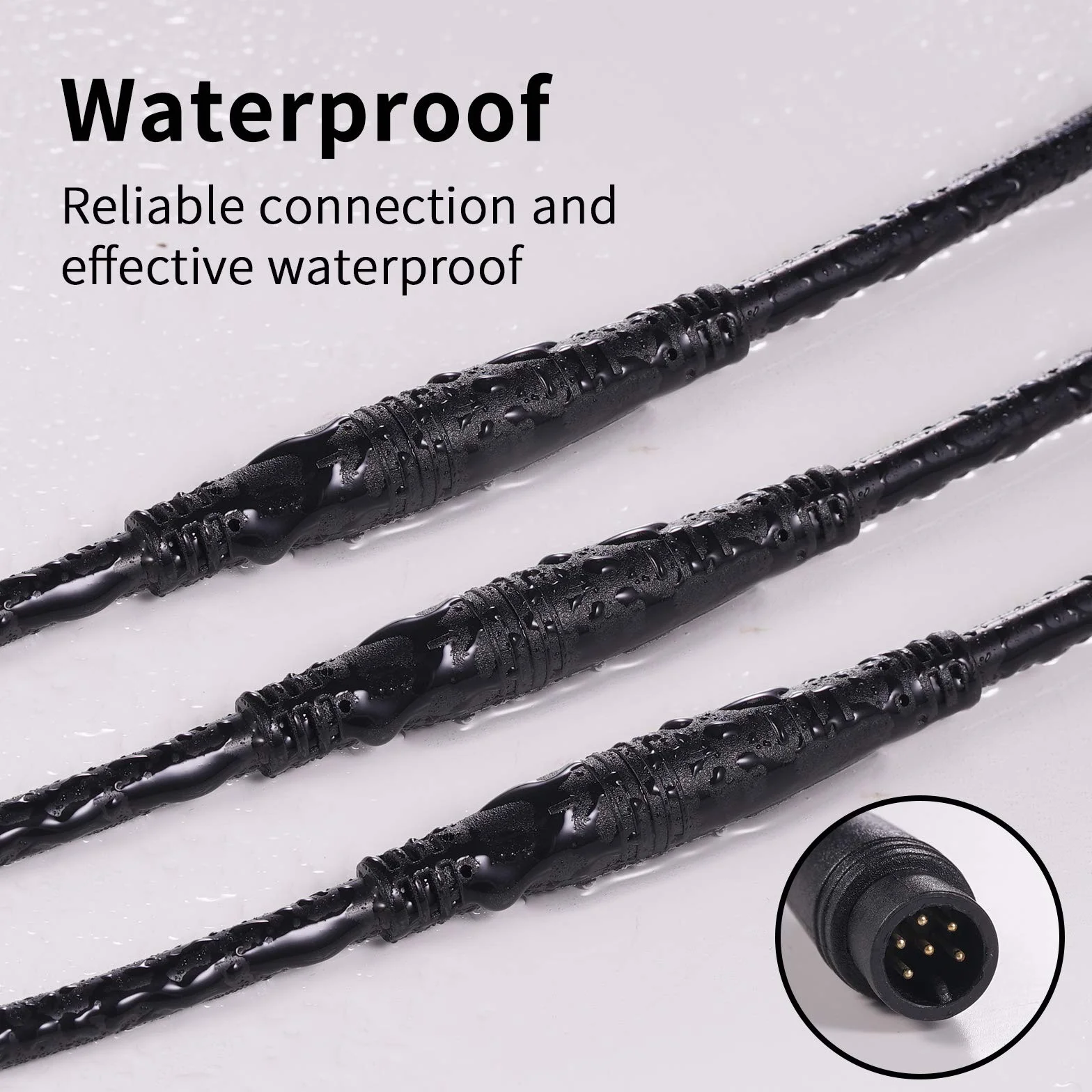 Kabel przedłużający 2-pinowy/3-pinowy/4-pinowy/5-pinowy/6-pinowy/8-pinowy/9-pinowy, wodoszczelny łącznik 80 cm do elektrycznego oświetlenia rowerowego / gazu / hamulca / części roweru