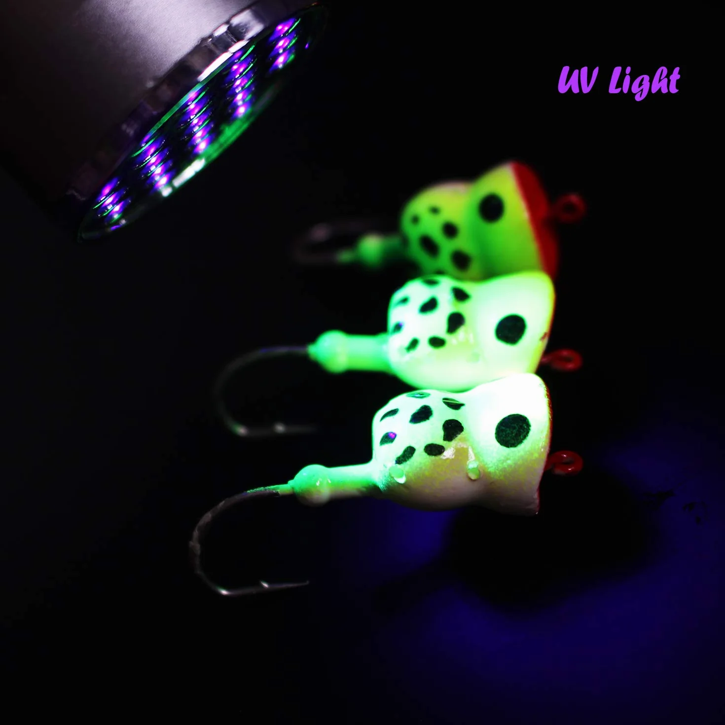 Tigofly 6 sztuk muchy fly fishing UV zielona powierzchnia żaby popper bass
