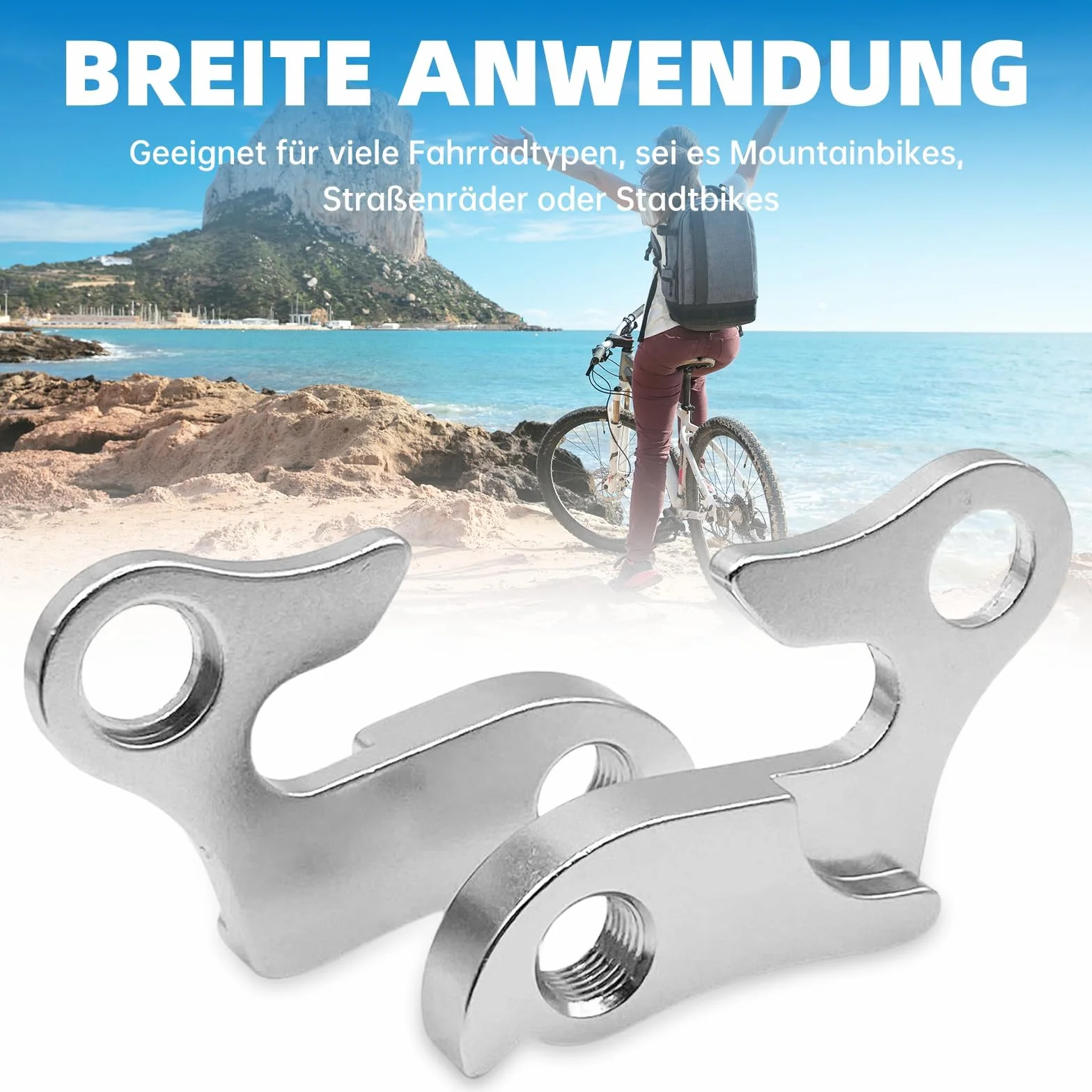 Zestaw 2 haków przerzutki do roweru górskiego – aluminiowe wieszaki tylne z śrubami, części zamienne do rowerów MTB, łatwy montaż, odpowiednie do rowerów górskich