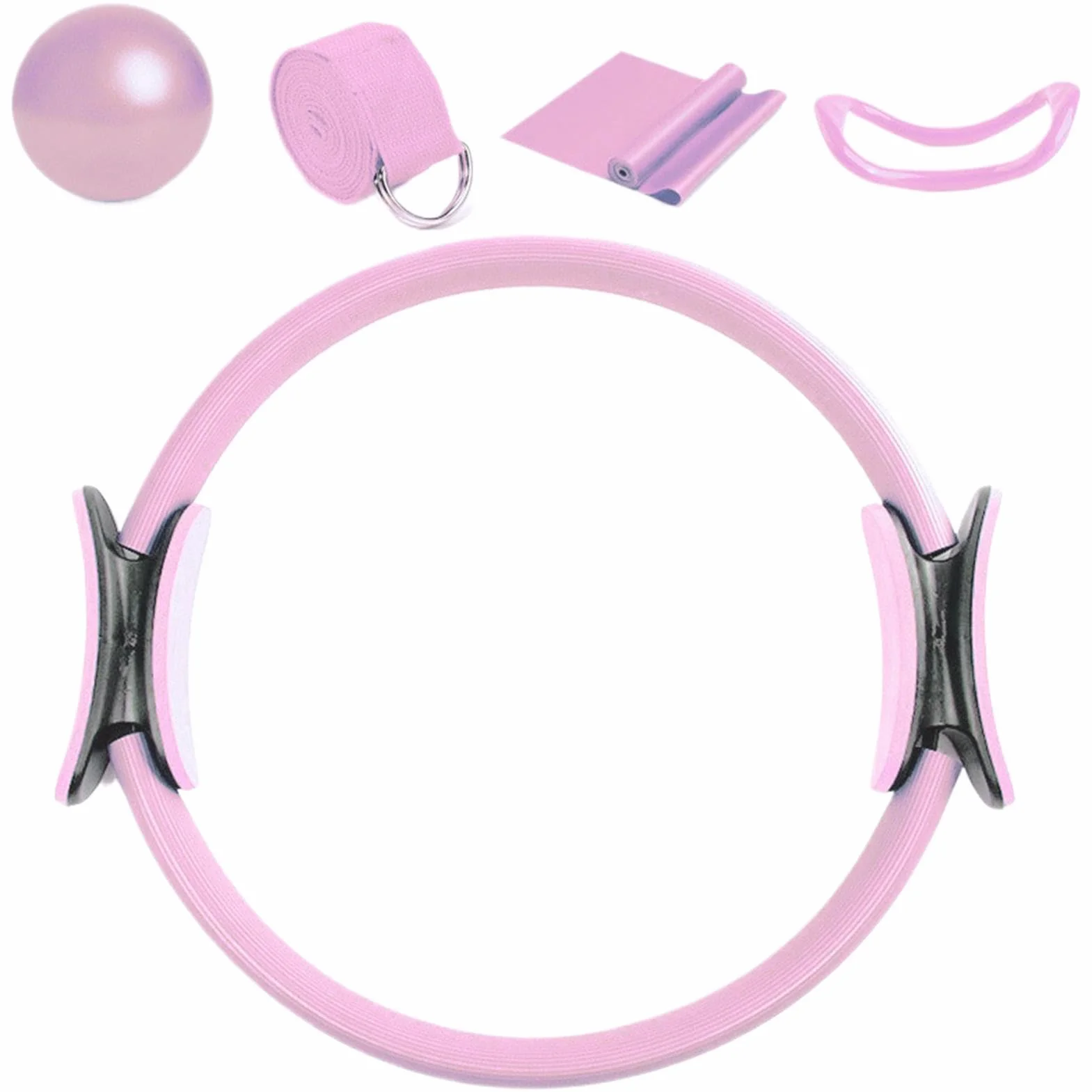 Zestaw Pilates Pierścień i Ball, Pilates Kit do treningów domowych z paskami oporowymi