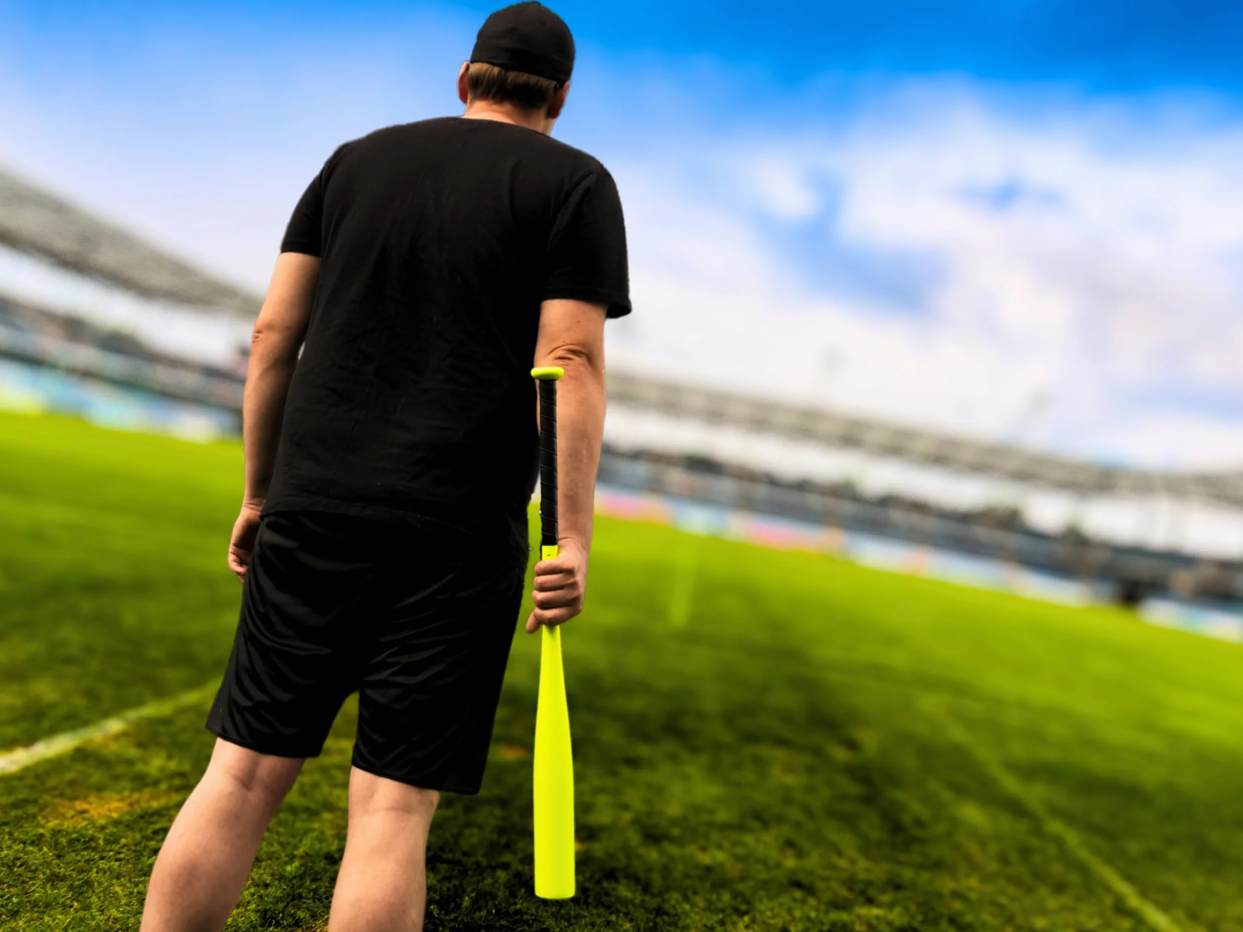 Aluminiowy kij baseballowy premium 4 rozmiary neonowy żółty antypoślizgowy uchwyt
