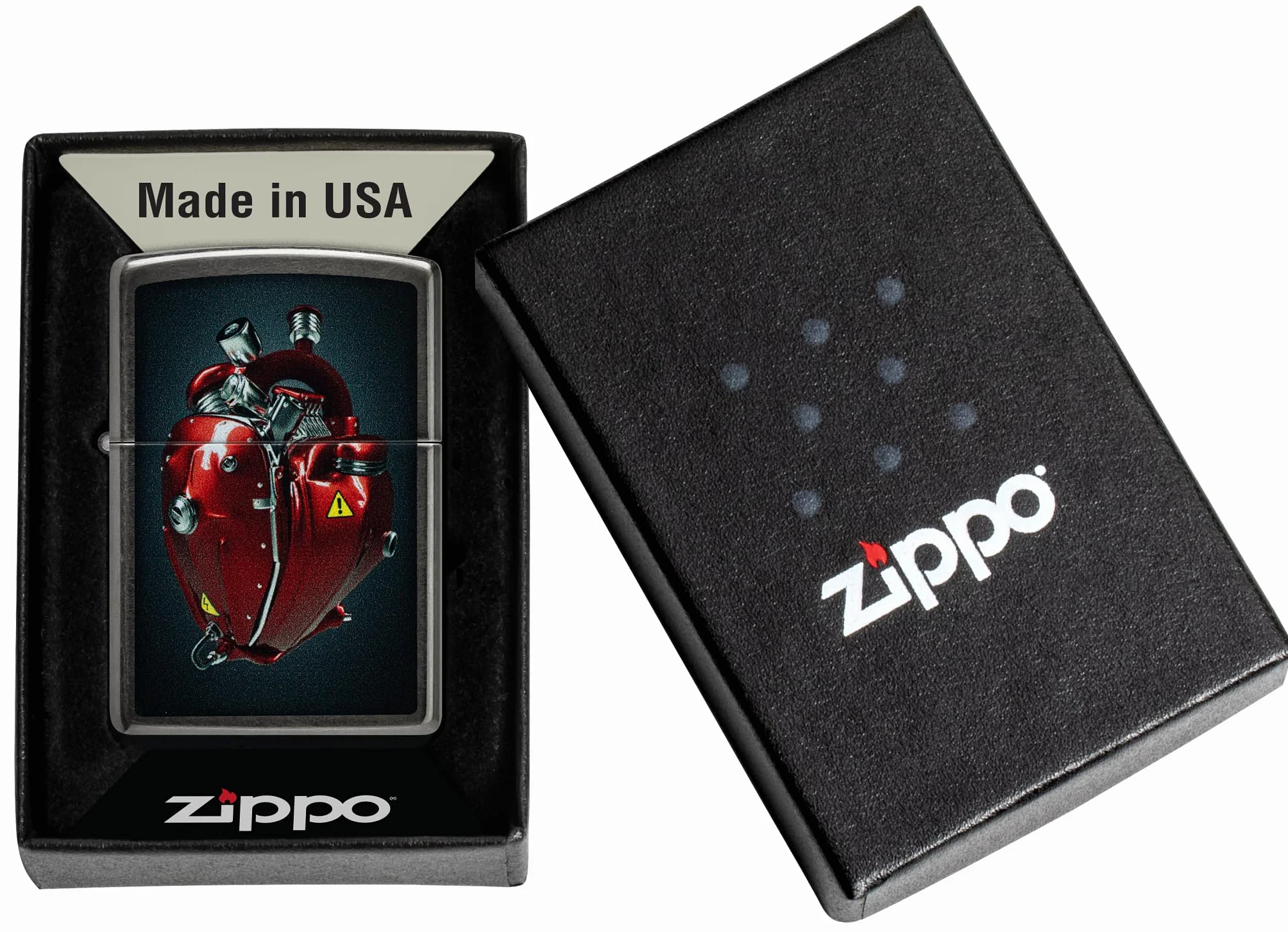 Zippo Heart Engine Zapalniczka Sztormowa, Wiatroodporna, Wielokrotnego Użytku, Szary (Gray Dusk)