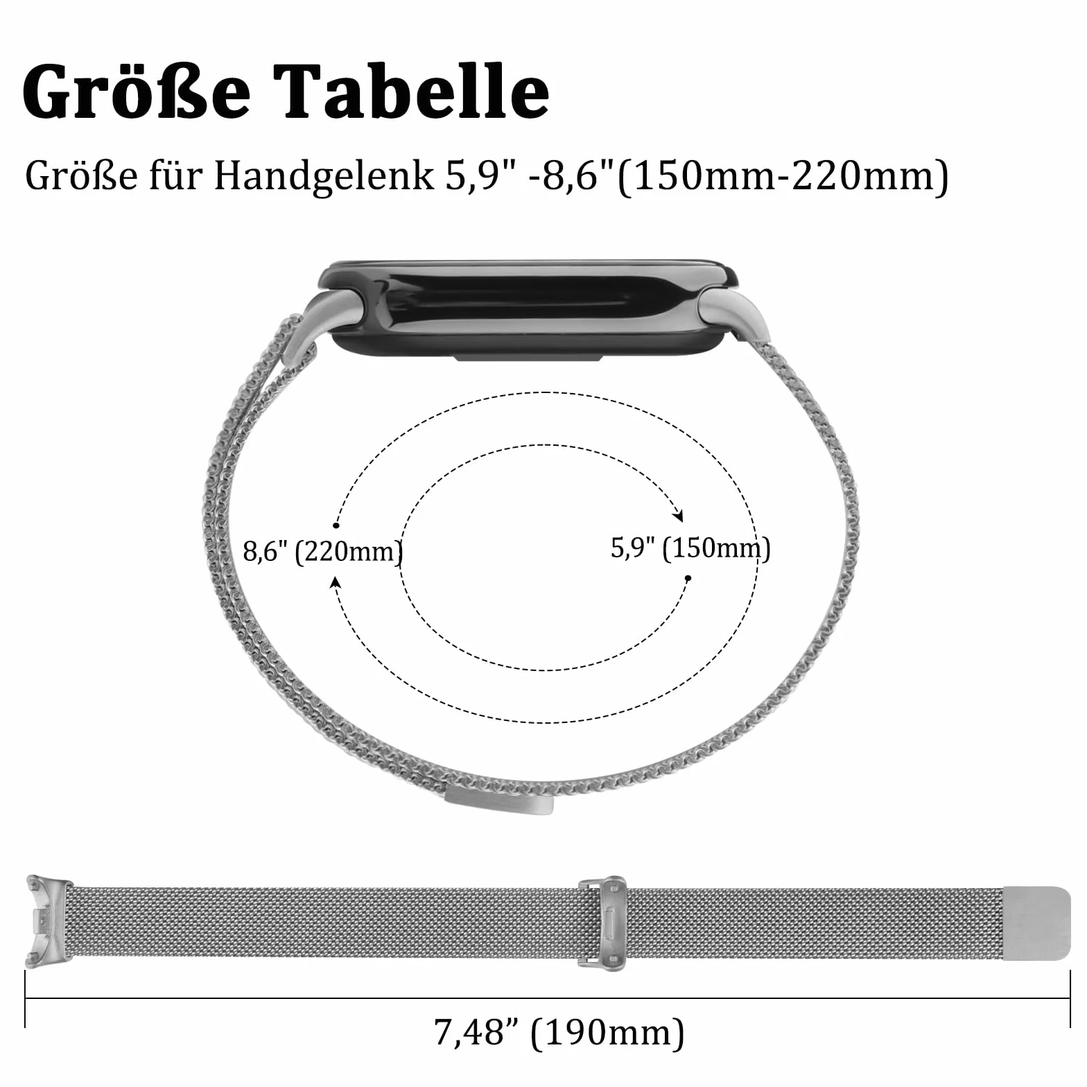 Meliya Bransoletka do Xiaomi Smart Band 9 / Xiaomi Smart Band 8 dla kobiet i mężczyzn, miękka, regulowana, magnetyczna, sportowa, metalowa bransoletka do zegarka Xiaomi Mi 9 / Mi 9 ze stali