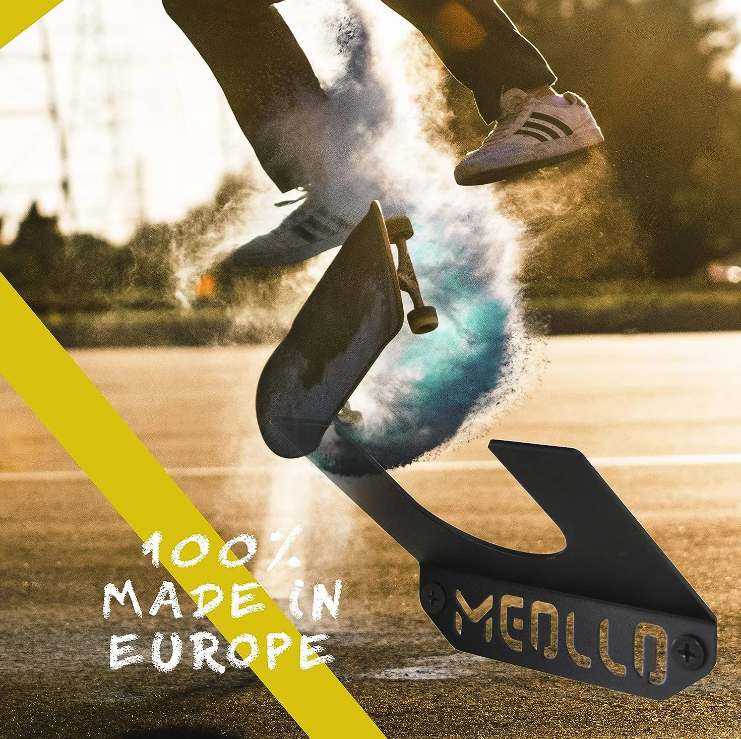 Wieszak ścienny na deskorolkę i Longboard (100% stal) (czarny X2)