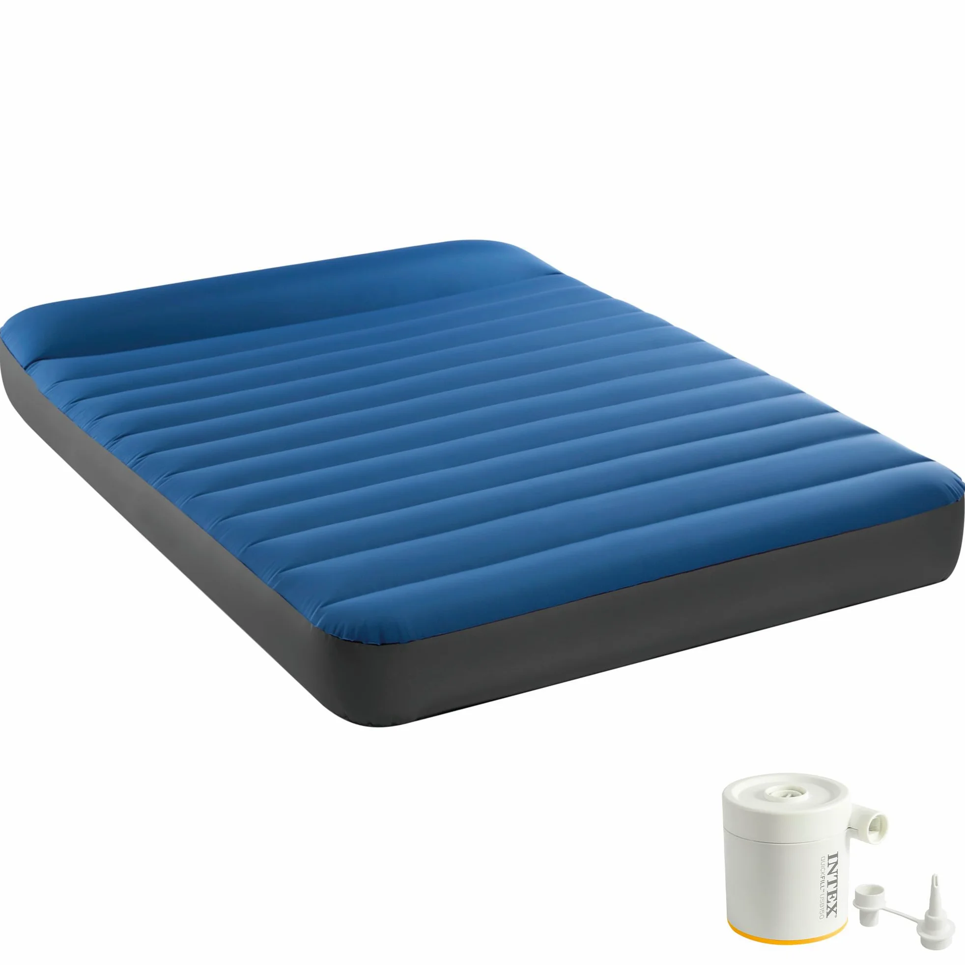Intex Full Dura-Beam Premaire materac kempingowy z USB 150, napompowany rozmiar: 1,37 m x 1,91 m x 22 cm (64012)