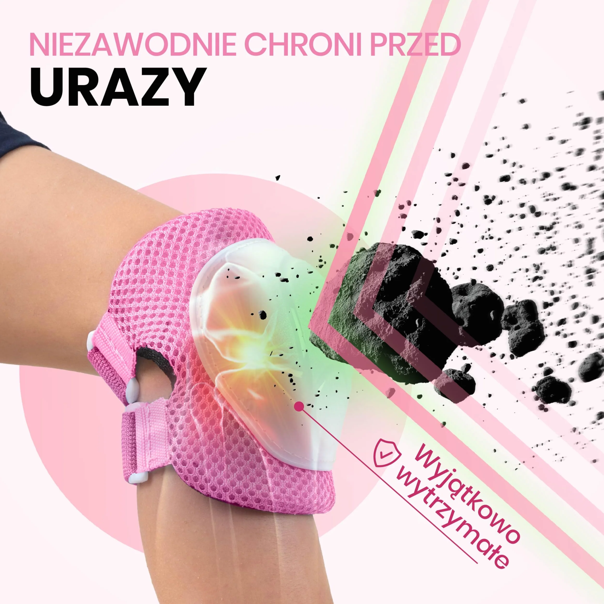 99FLIPS FLASH Różowe Ochraniacze dla Dzieci S/M Zestaw 6 el Nakolanniki Nałokietniki Ochraniacze na Nadgarstki