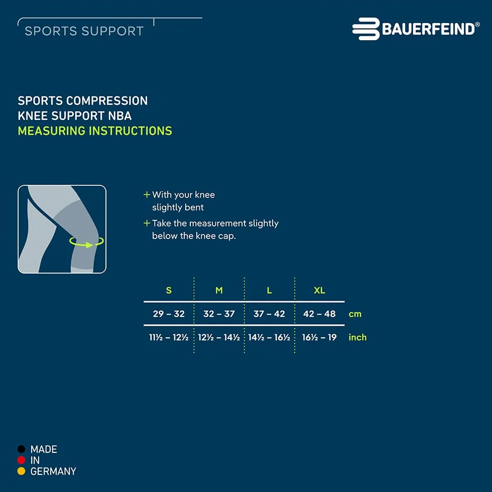 BAUERFEIND Opaska na kolano „Sports Compression Knee Support NBA“, 1 unisexowa opaska na kolano do sportów piłkarskich, opaska na kolano do koszykówki z logo zespołu