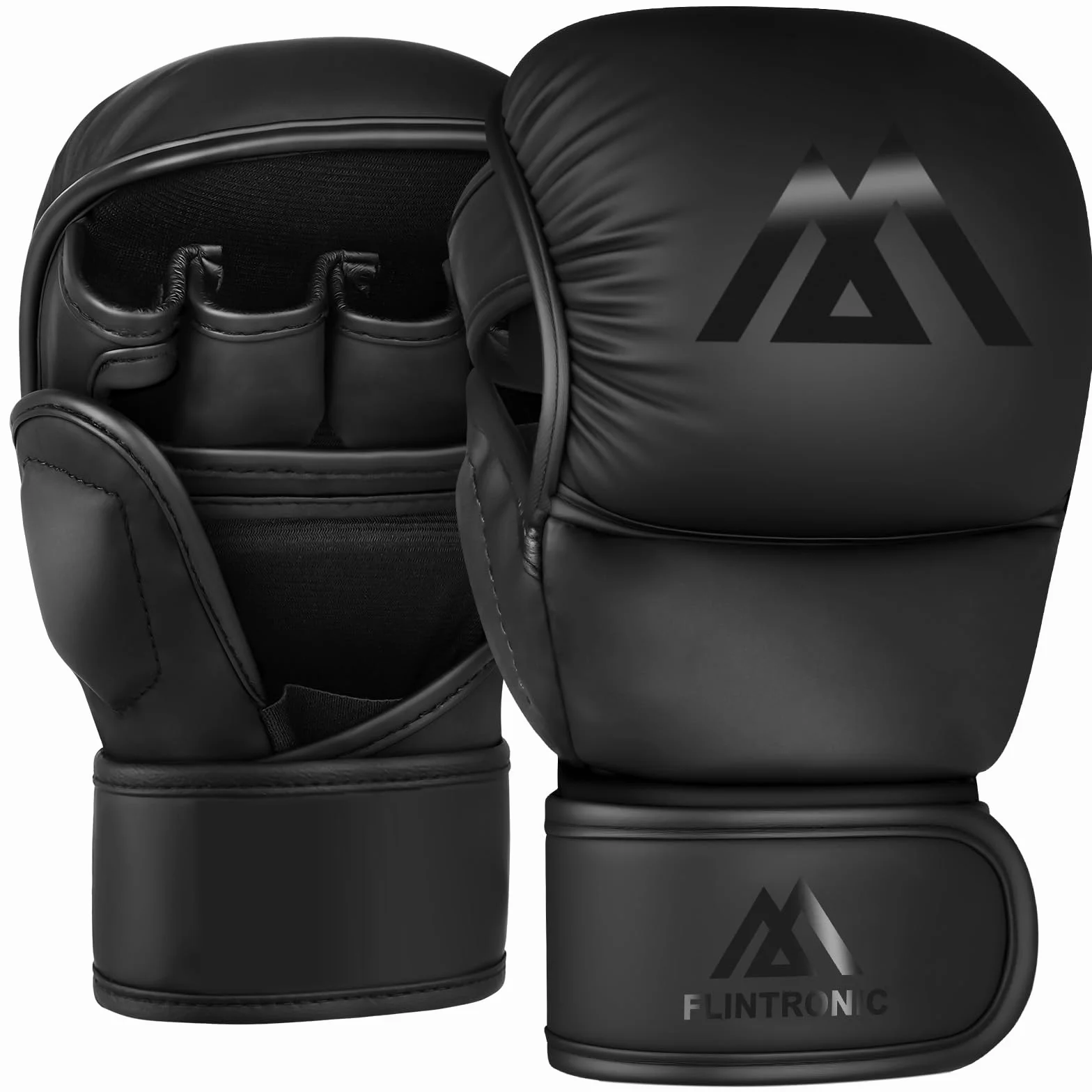 Flintronic Rękawice MMA do sportów walki, treningu grapplingu, kickboxingu, skórzane rękawiczki sparingowe, damskie i męskie do Muay Thai, MMA, sportów walki, kickboxingu