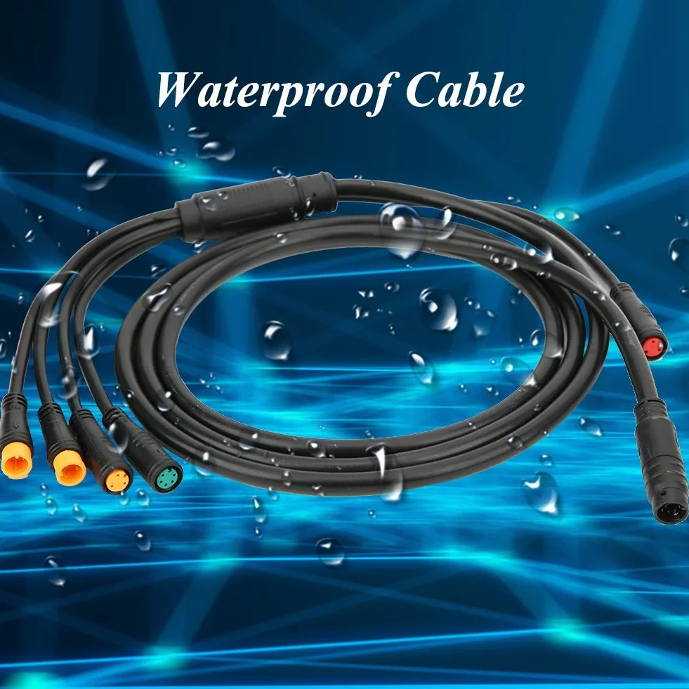 Wodoodporny Kabel 1 na 5, Zintegrowany Kabel Rowerowy 1 na 5 z funkcją Oświetlenia dla Wodoodpornego Kontrolera Ebike