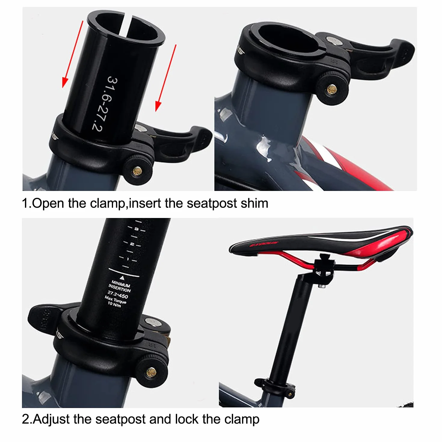 PLATT Podkładka na sztycę rowerową ze stopu aluminium adapter rury siodełka rowerowego