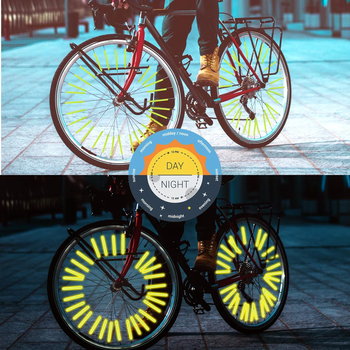 Abeillo 36 sztuk reflektorów na szprychy rowerowe, widoczność 360°, odblaski szprychowe do popularnych kół szprychowych, reflektor rowerowy do jazdy nocą, łatwy montaż