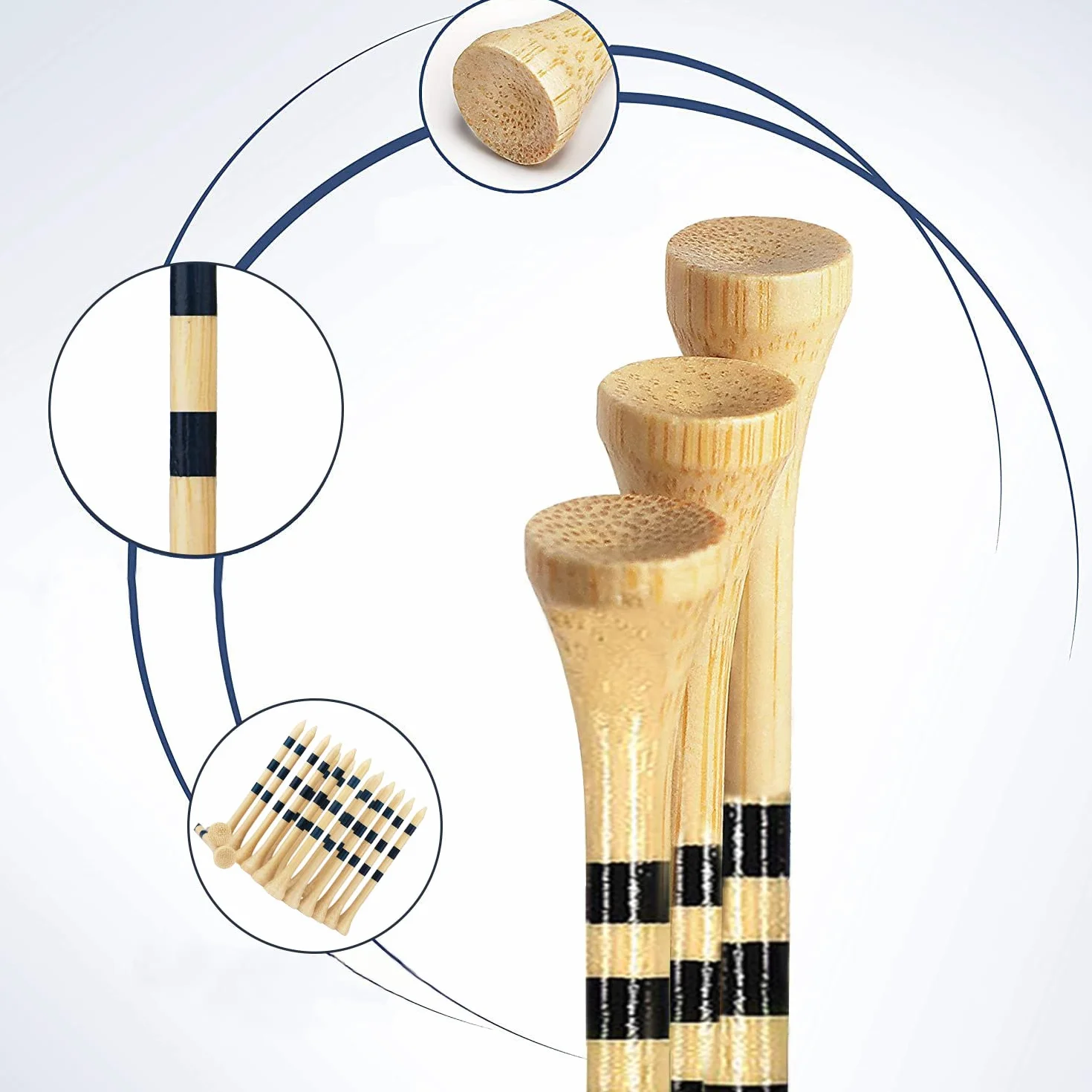 ACONDE Drewno Golf Tees, bambus, żółte