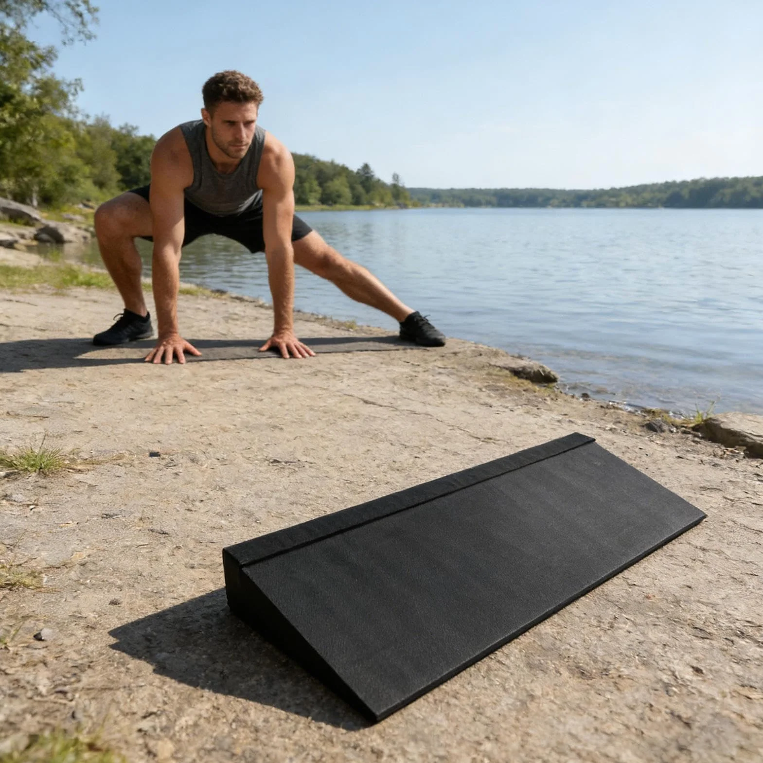 Blok Klinowy Do Przysiadów - Antypoślizgowy sprzęt treningowy - Blok do przysiadów z podwyższeniem pięty - Dla Dorosłych Siłownia Ćwiczenia Fitness Podnoszenie Ciężarów Wspięcia Na Palce