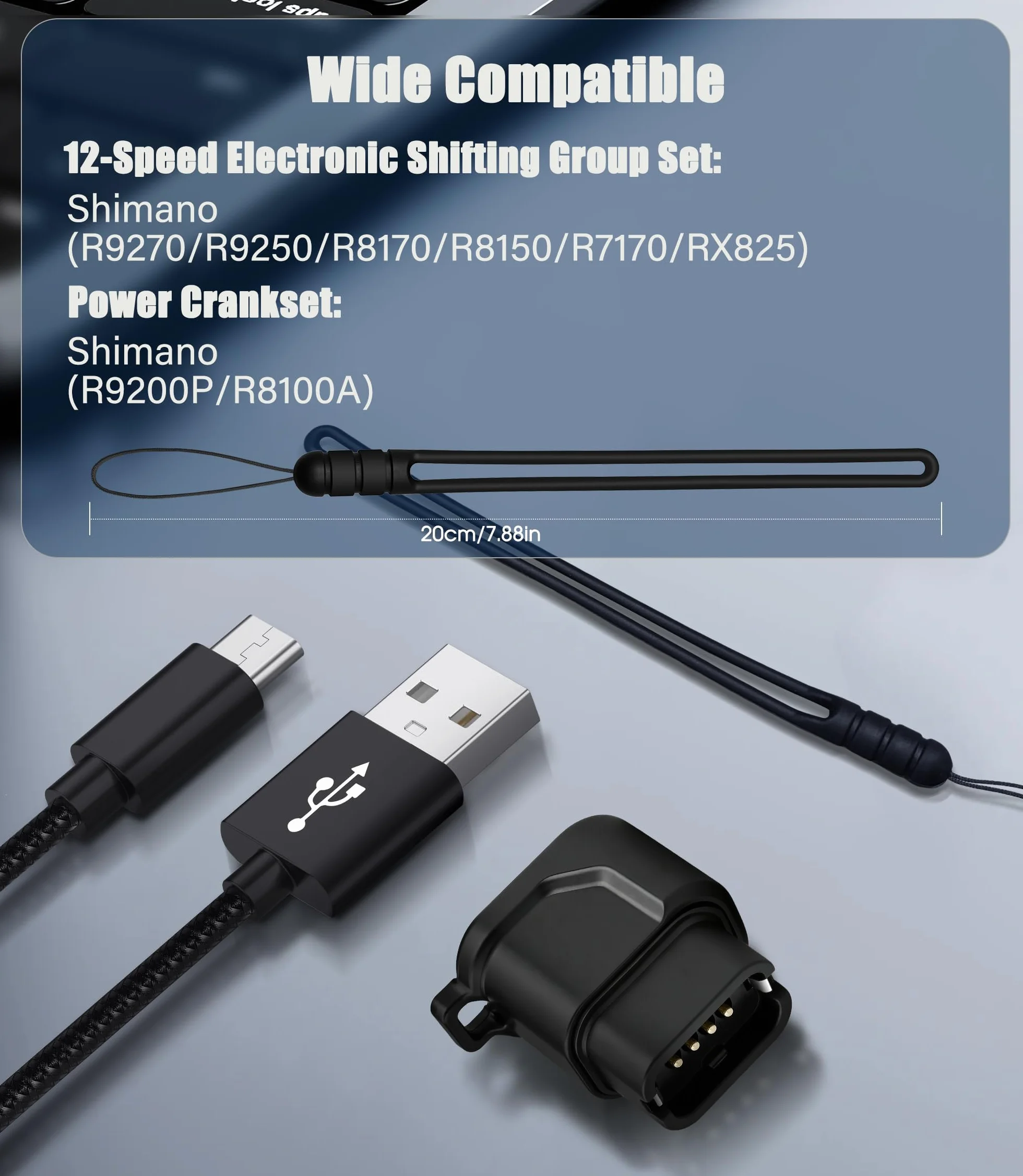 Adapter do ładowania USB-C Kompatybilny z Shimano Di2 (R8170/R8150/R7170/RX825) 12-biegowy Elektroniczny system zmiany biegów Ładowarka, Typ-C na adapter 4-pinowy, Di2 EC300 Adapter do