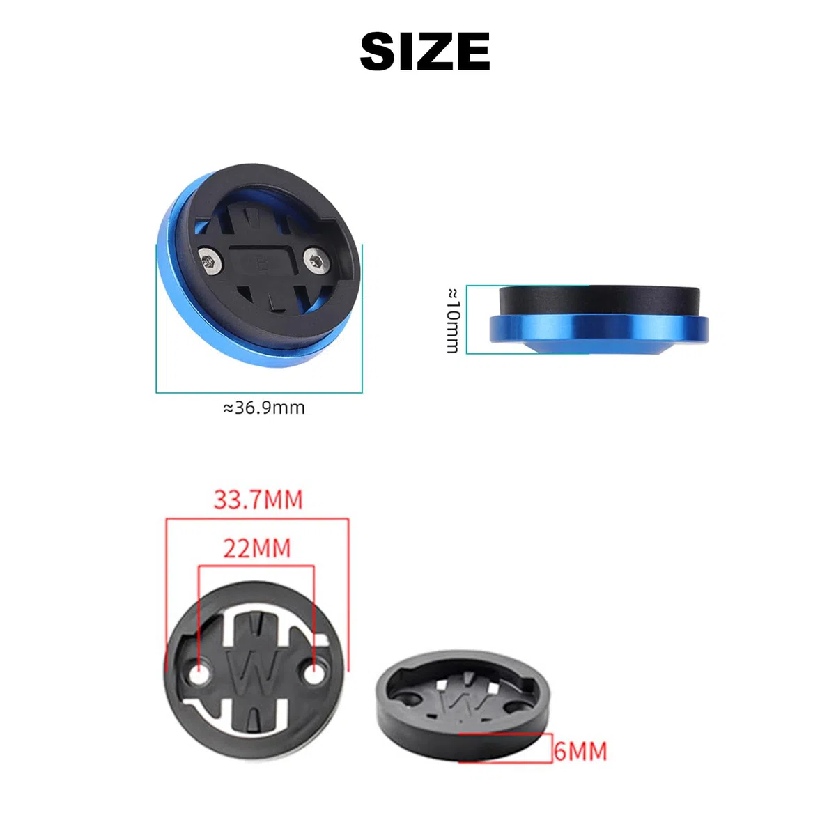 Uchwyt na wspornik kierownicy roweru do Wahoo Elemnt, Elemnt Roam, Elemnt Bolt, Elemnt Mini, z 2 adapterami