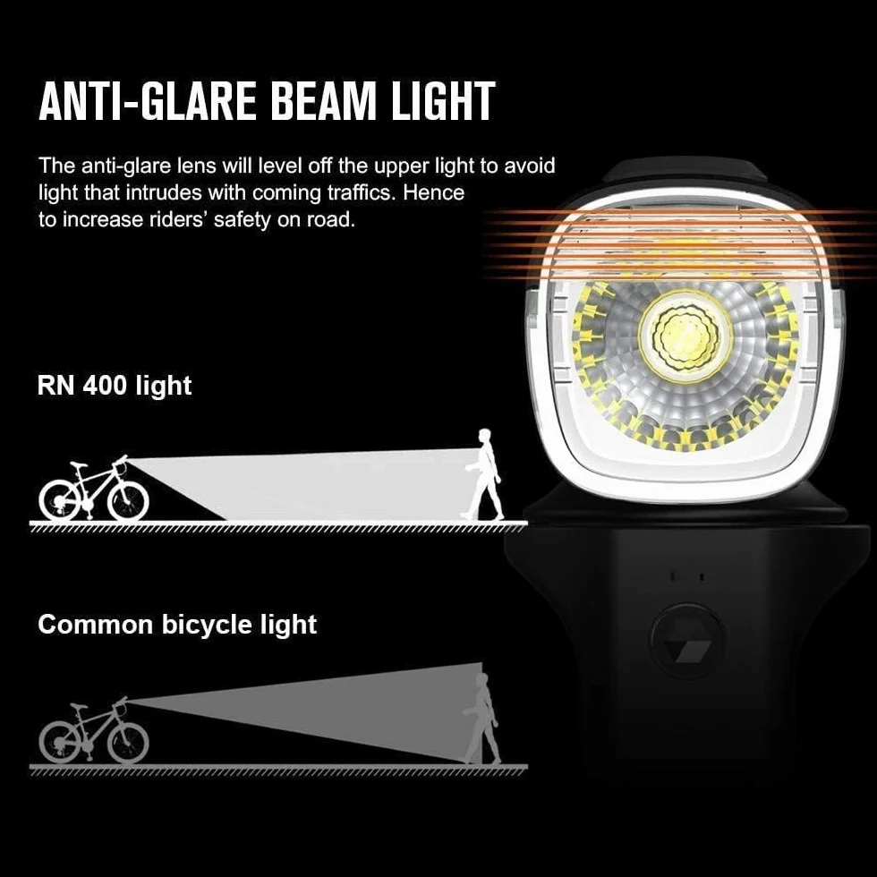 OLIGHT RN400+SEEMEE30C Zestaw reflektorów rowerowych z przodu i z tyłu, lampa LED do ponownego ładowania 400 lumenów, światło rowerowe, 5 trybów oświetlenia zewnętrznego, kempingu i jazdy na rowerze