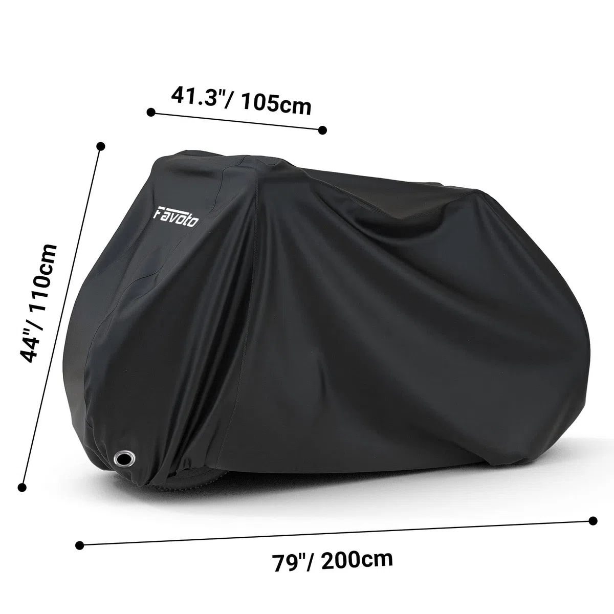 Favoto Pokrowiec na rower wodoodporny pokrowiec na rower na 2-3 rowery 210D tkanina Oxford garaż na rower plandeka pokrowiec ochronny na rower z torbą 200x105x110CM czarny