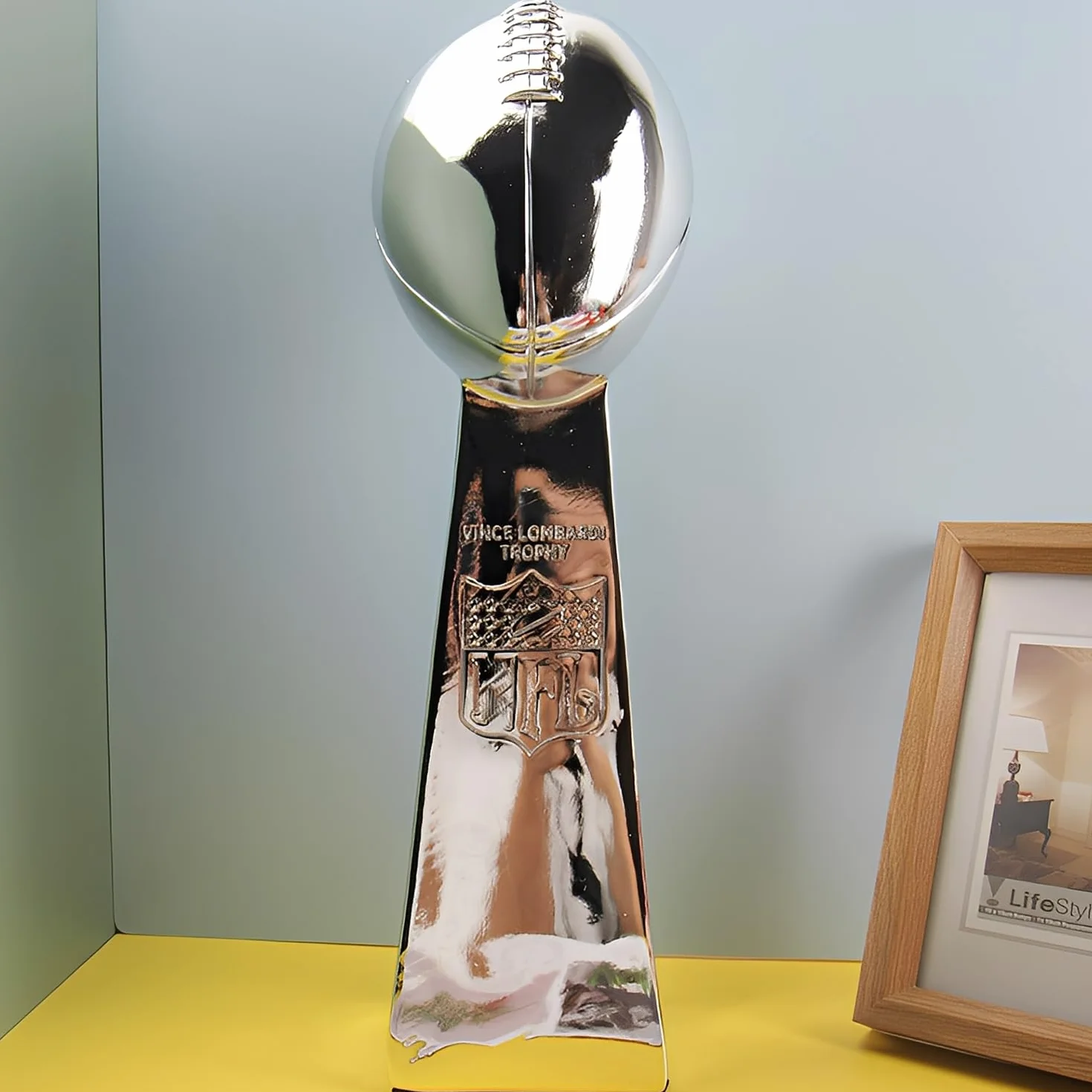 Replika Pucharu Super Bowl, Trofea Lombardi Piłkarskie Kolekcjonerska Pamiątka do Dekoracji Domu Biura, Idealny Prezent dla Fanów Fantasy Football