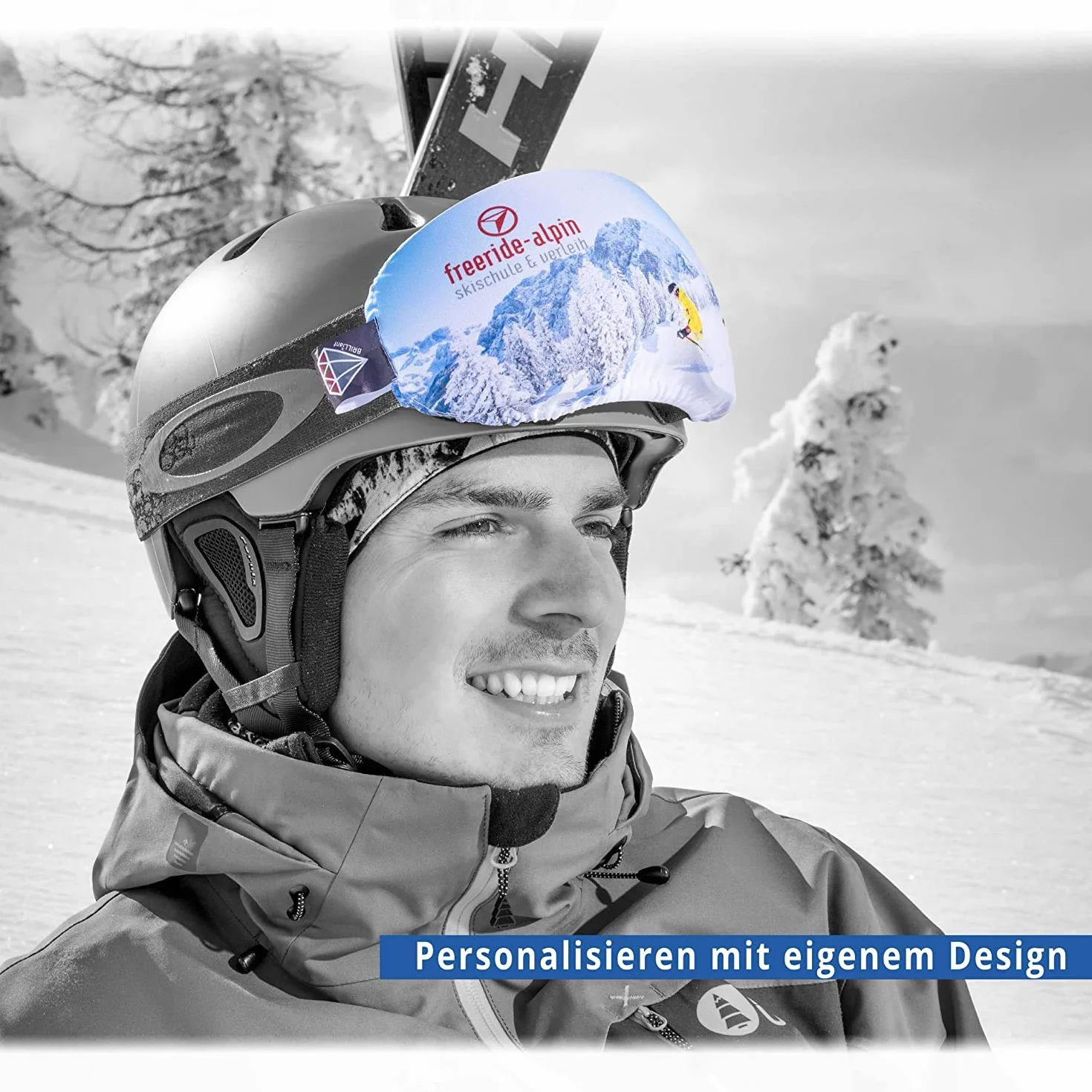 Ochrona gogli | Osłona ochronna na gogle | elastyczna z mikrofibry | unisex (Sunset Snowboard)