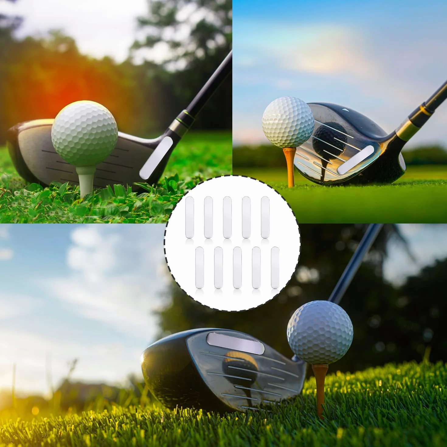 IGXX Taśma obciążeniowa do golfa, zestaw taśm samoprzylepnych, taśma obciążeniowa, ważona taśma klejąca 3 g, do rakiety tenisowej i klubu golfowego, 10 szt. (srebrna)